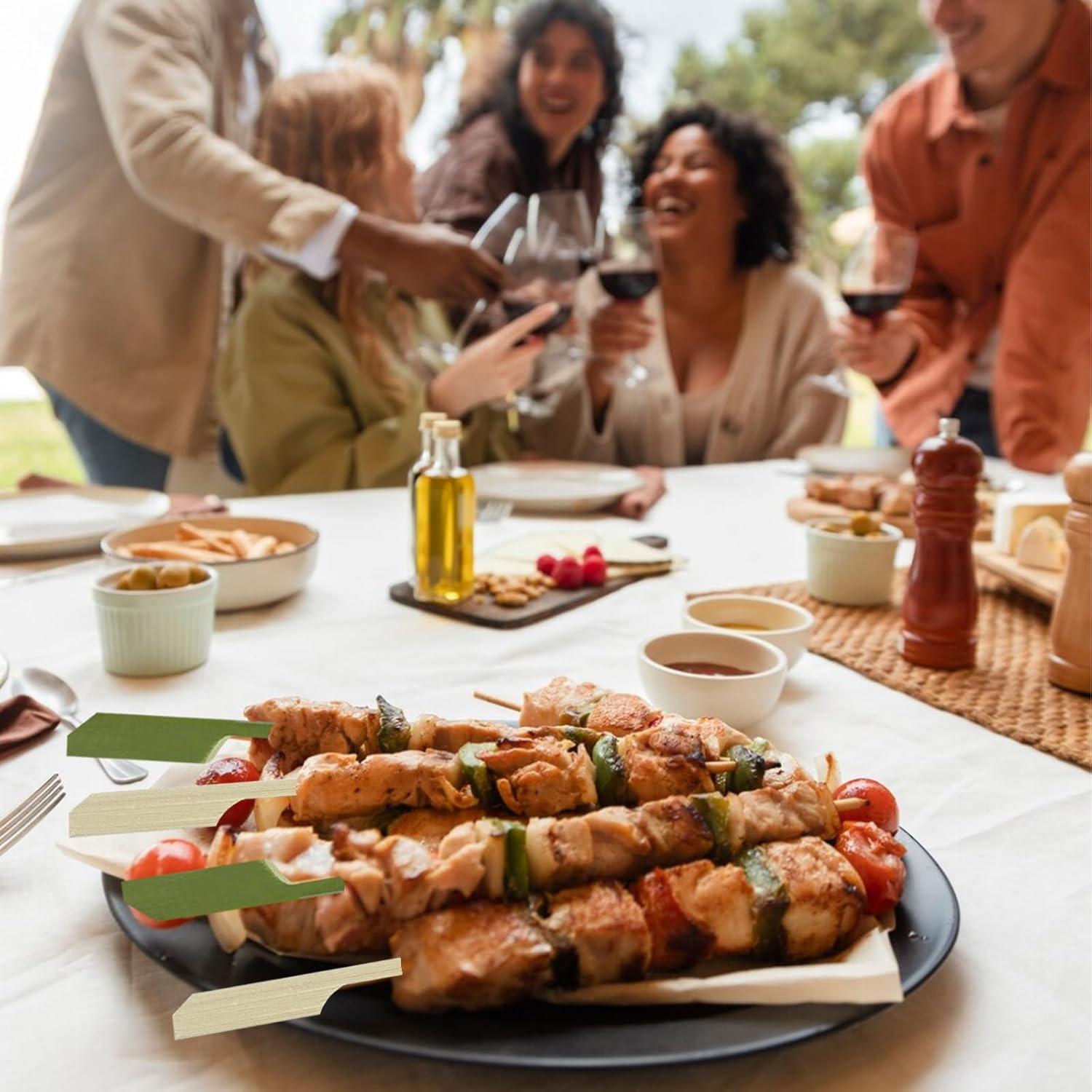 Brochetas de Bambú CrazyTerra 20.32 cm 60 Piezas Naturales