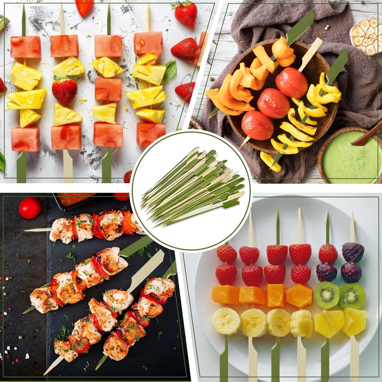 Brochetas de Bambú CrazyTerra 20.32 cm 60 Piezas Naturales