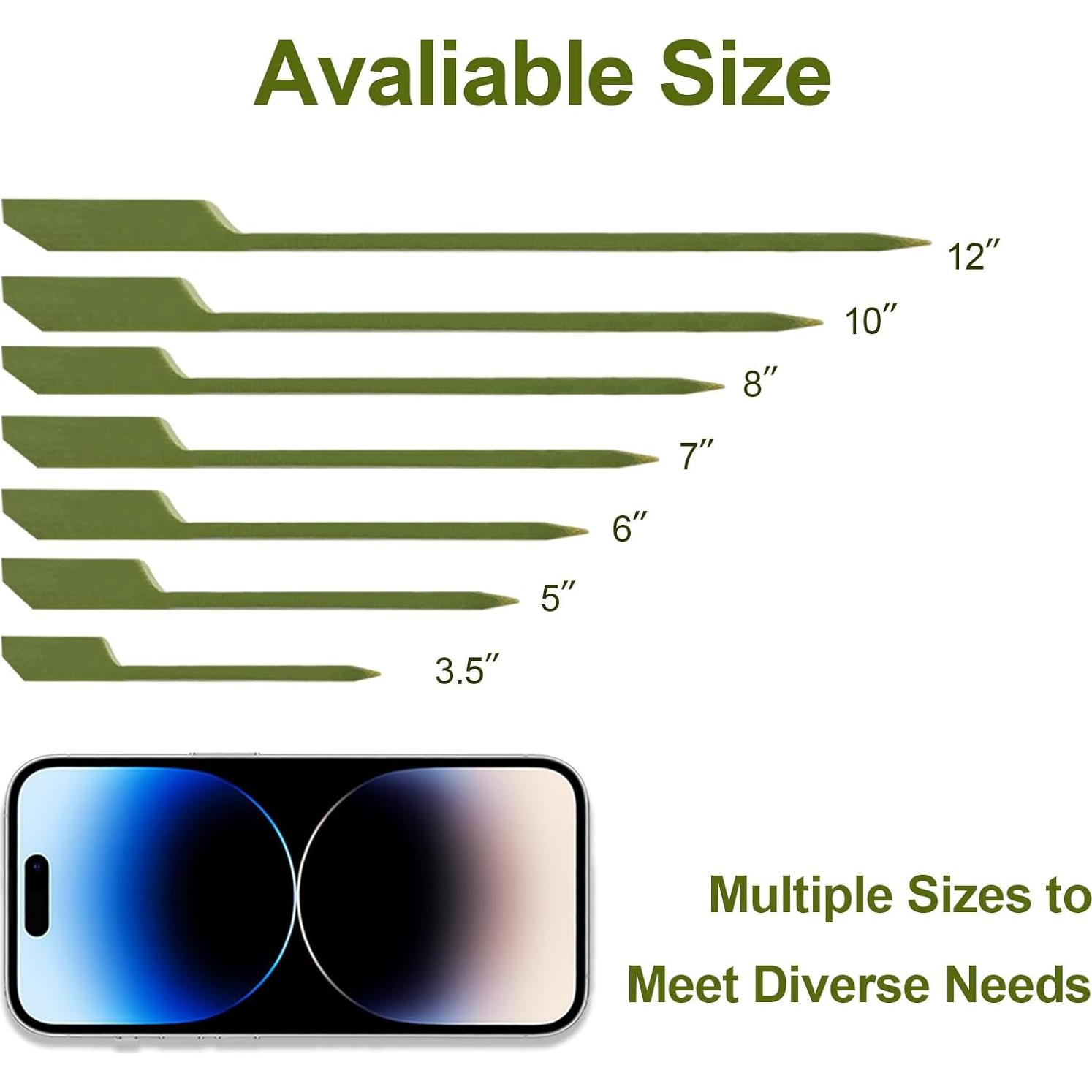 Brochetas de Bambú CrazyTerra 20.32 cm 60 Piezas Naturales