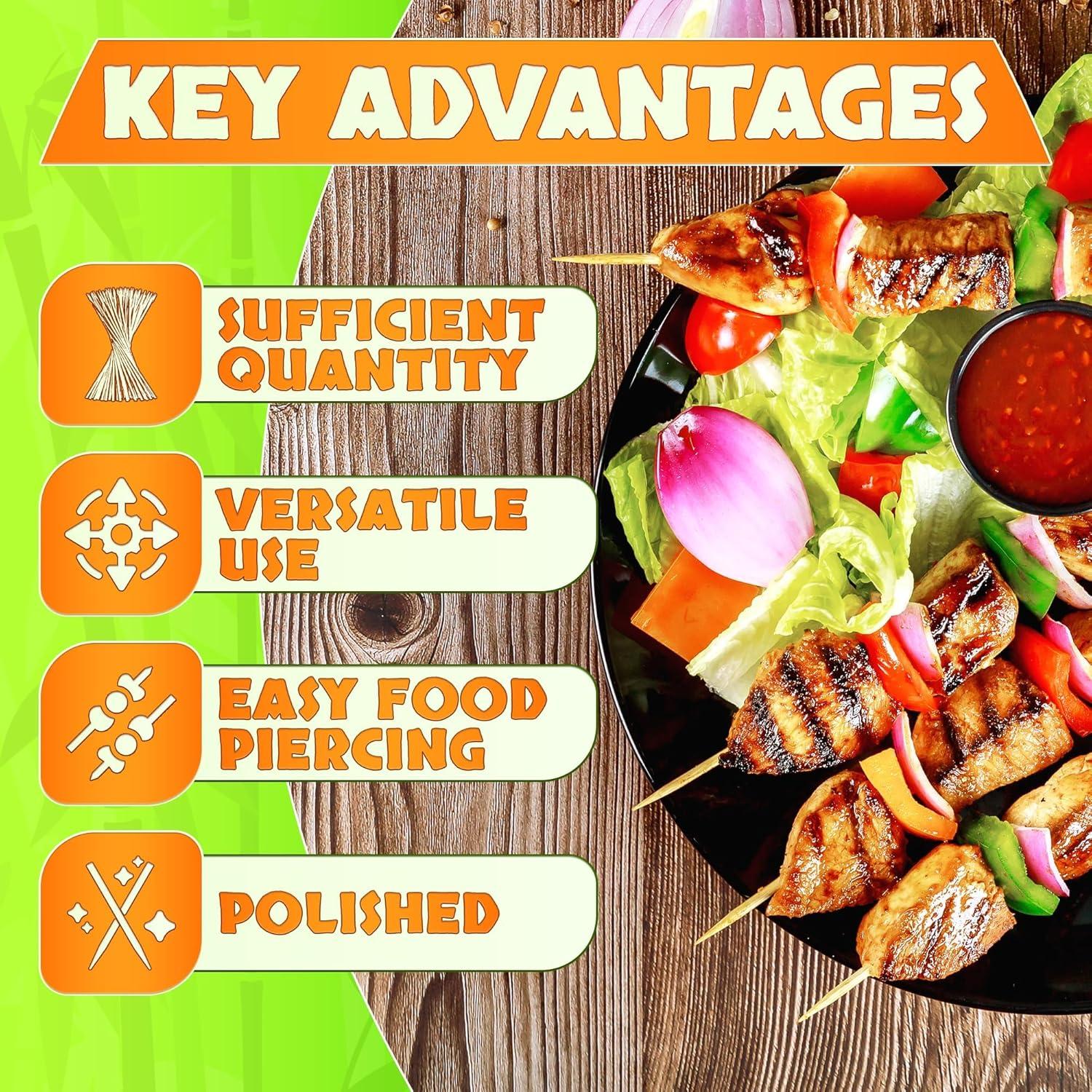 Juego de 100 Pinchos de Bambú Tesorrio 40.64 cm Ø4mm