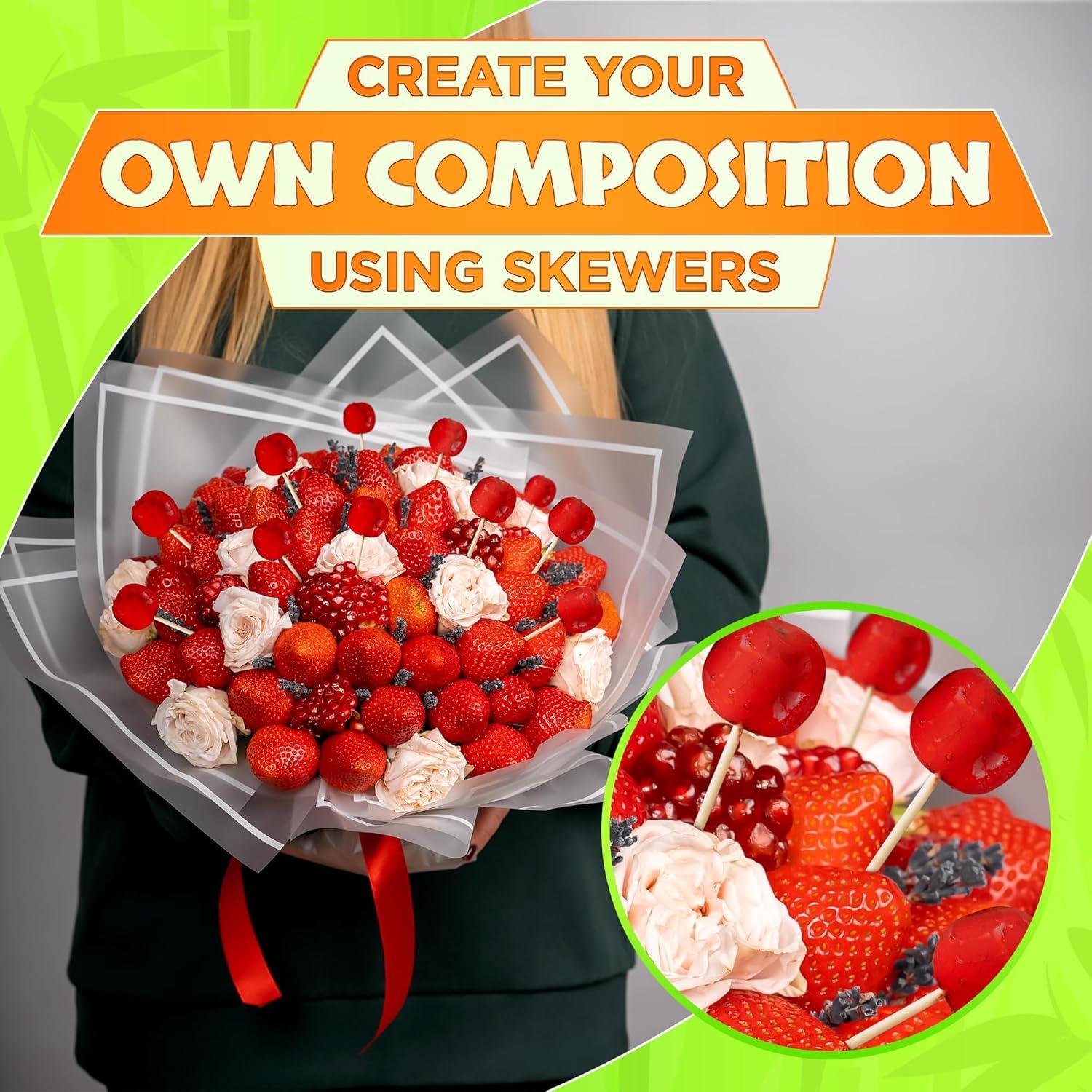 Juego de 100 Pinchos de Bambú Tesorrio 40.64 cm Ø4mm