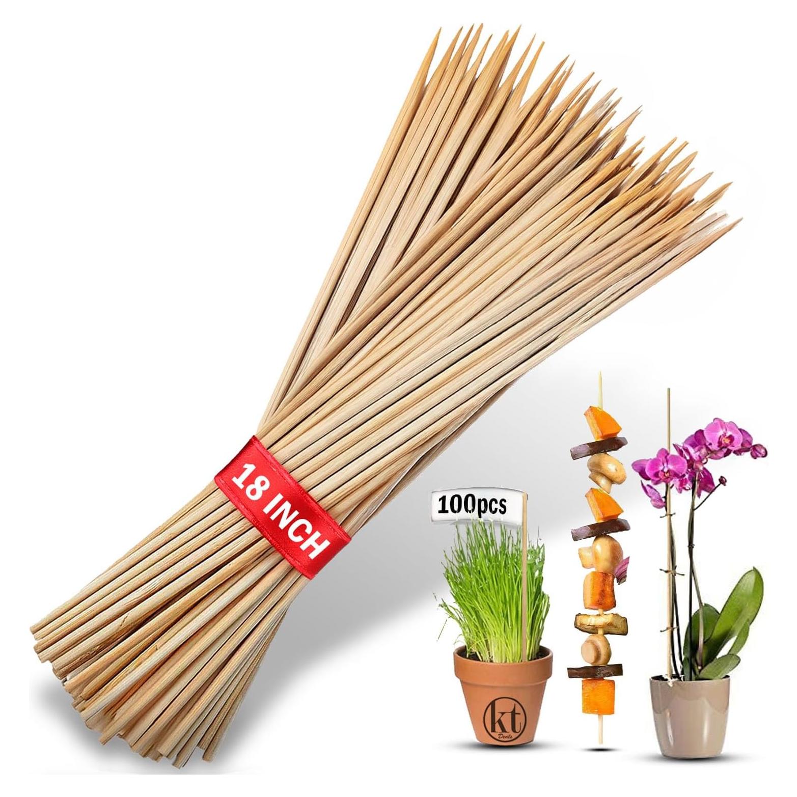 Paquete de 100 Estacas de Bambú 45.72 cm KT Deals