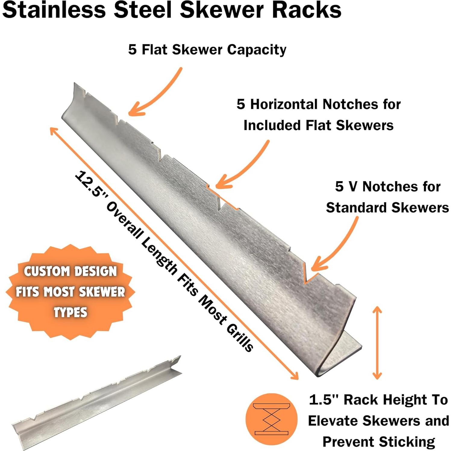 Kit de Brochetas de Acero Inoxidable HDMNDD - 5 Piezas