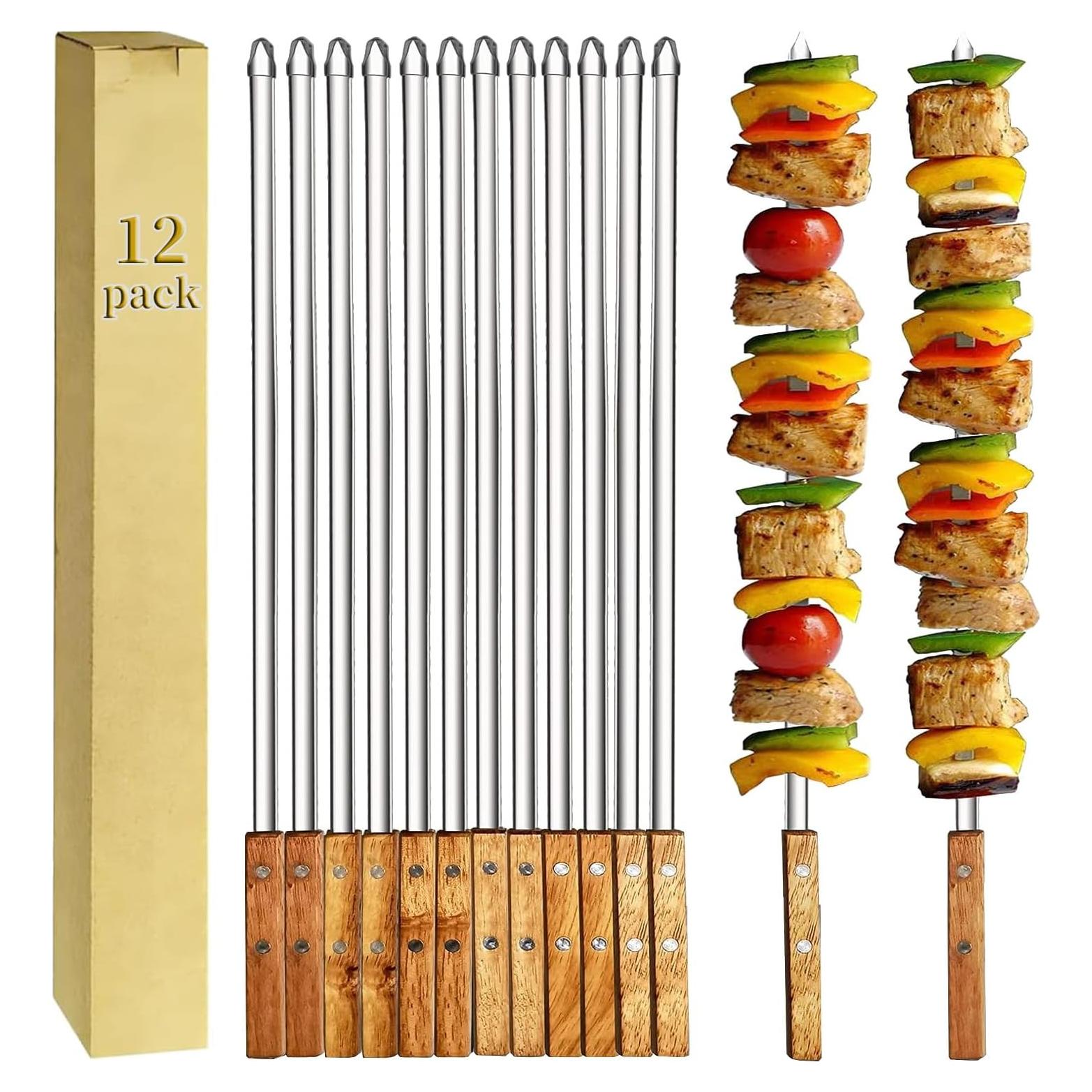 Paquete de 12 Pinchos para Kebab Amestar 59.69 cm Acero Inoxidable