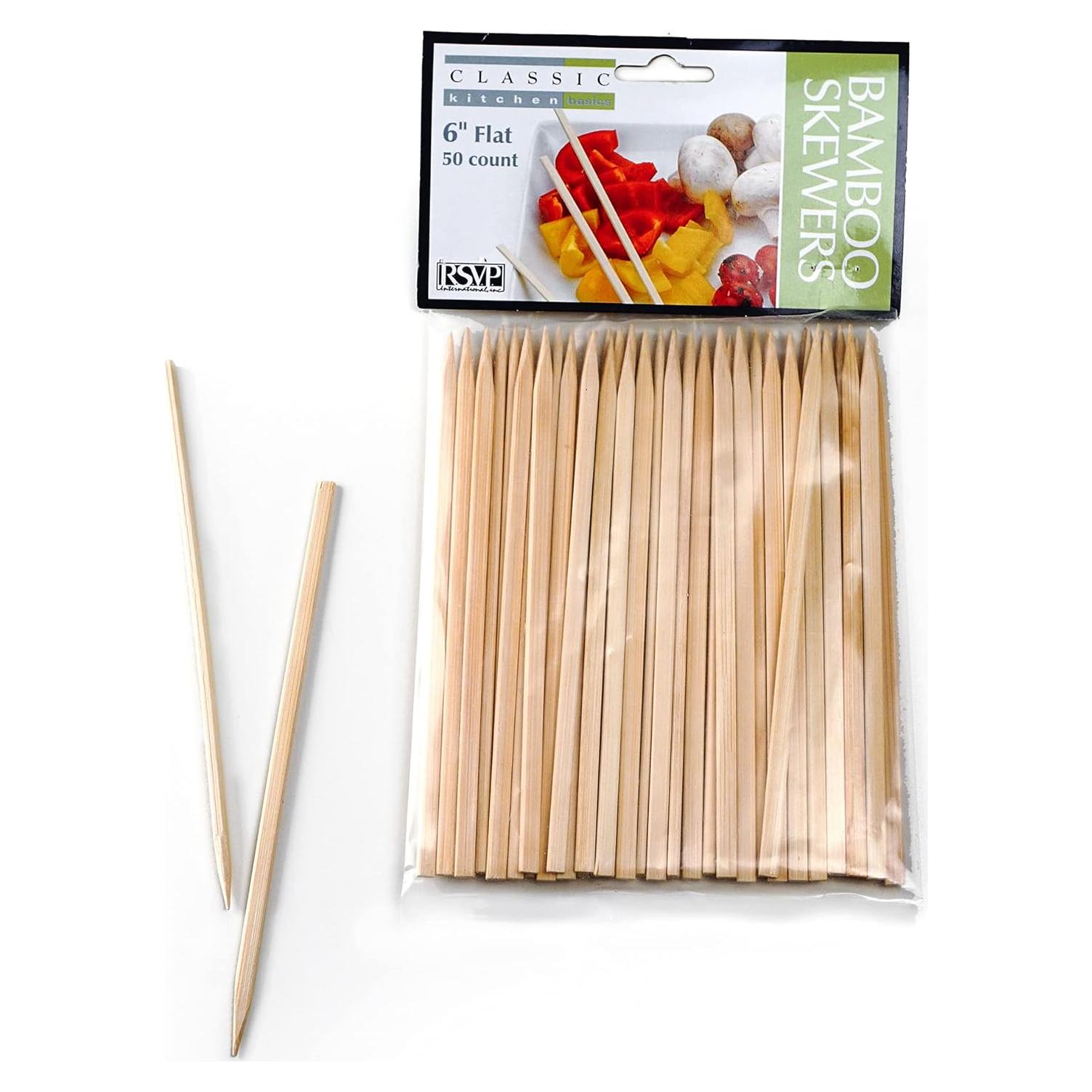 Pinchos de Barbacoa de Bambú RSVP Internacional, 50 Pzs, 15 cm