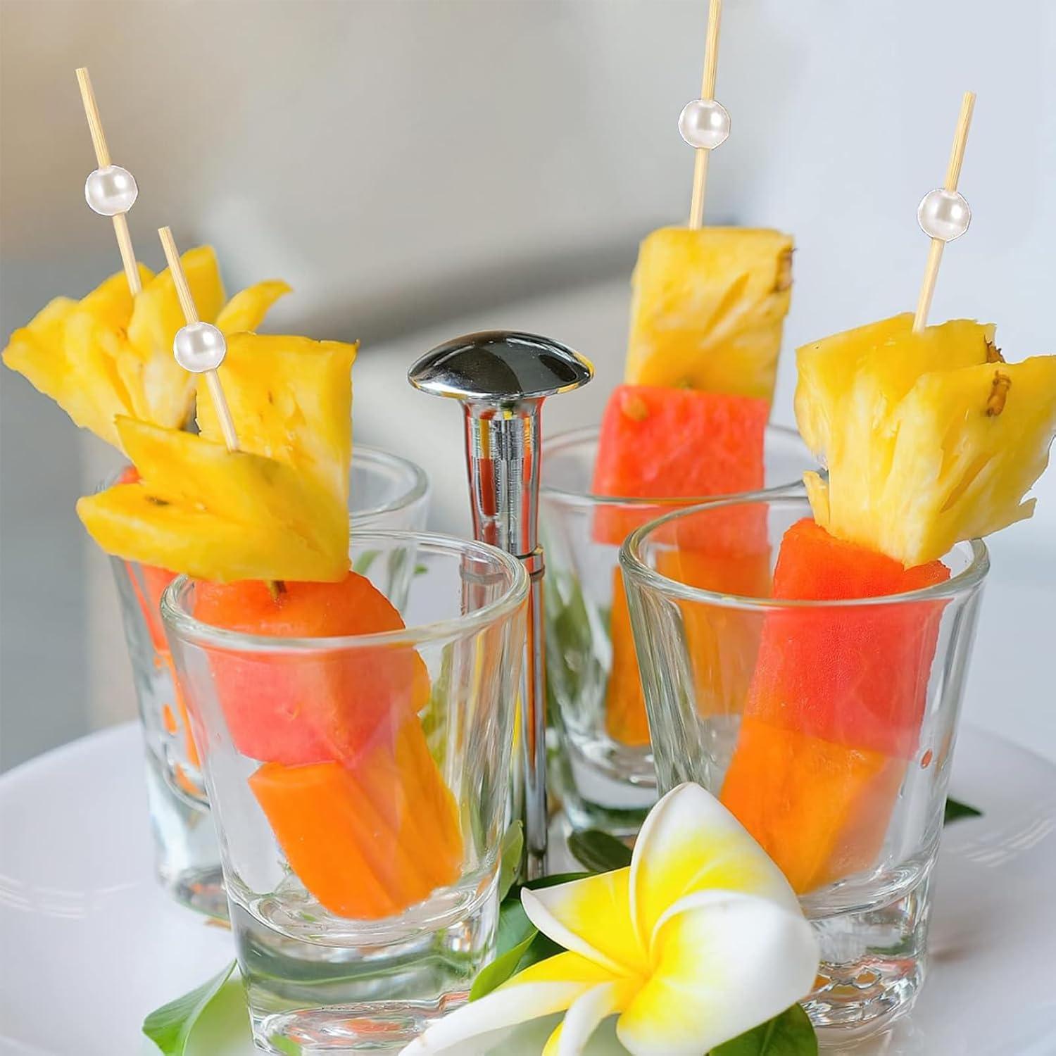 100 Palillos de Cóctel de Perla Blanca 11.94 cm para Aperitivos