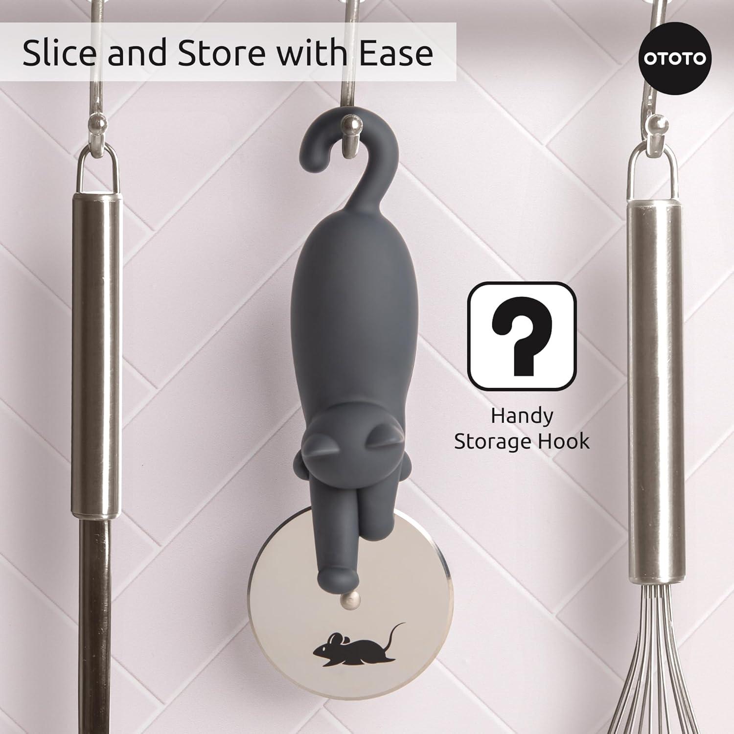 Cortador de Pizza OTOTO Kitty Cut - Acero Inoxidable, 21.8 cm