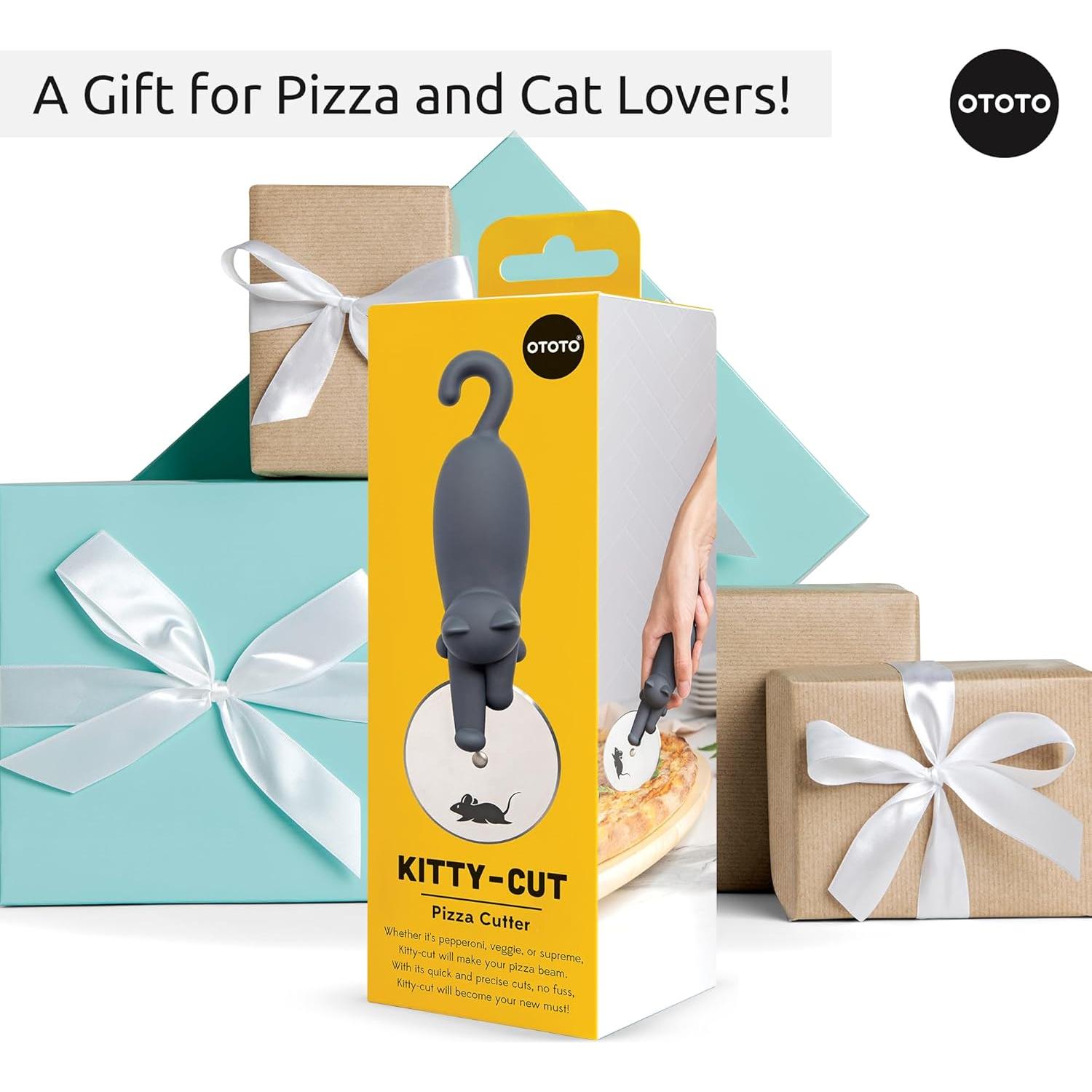 Cortador de Pizza OTOTO Kitty Cut - Acero Inoxidable, 21.8 cm