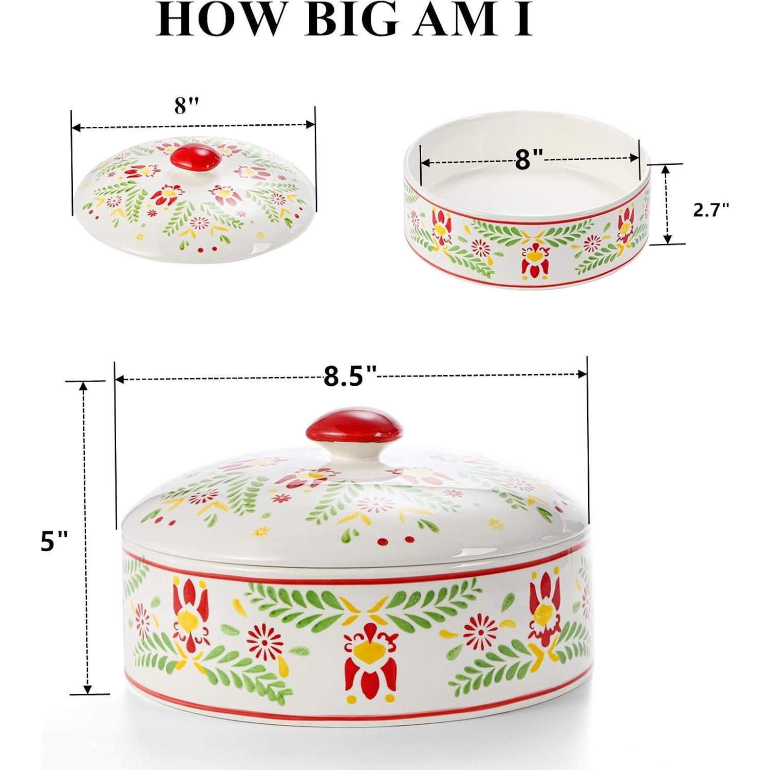 Calentador de Tortillas Yopay Cerámica Floral 21.5 cm Apto Microondas