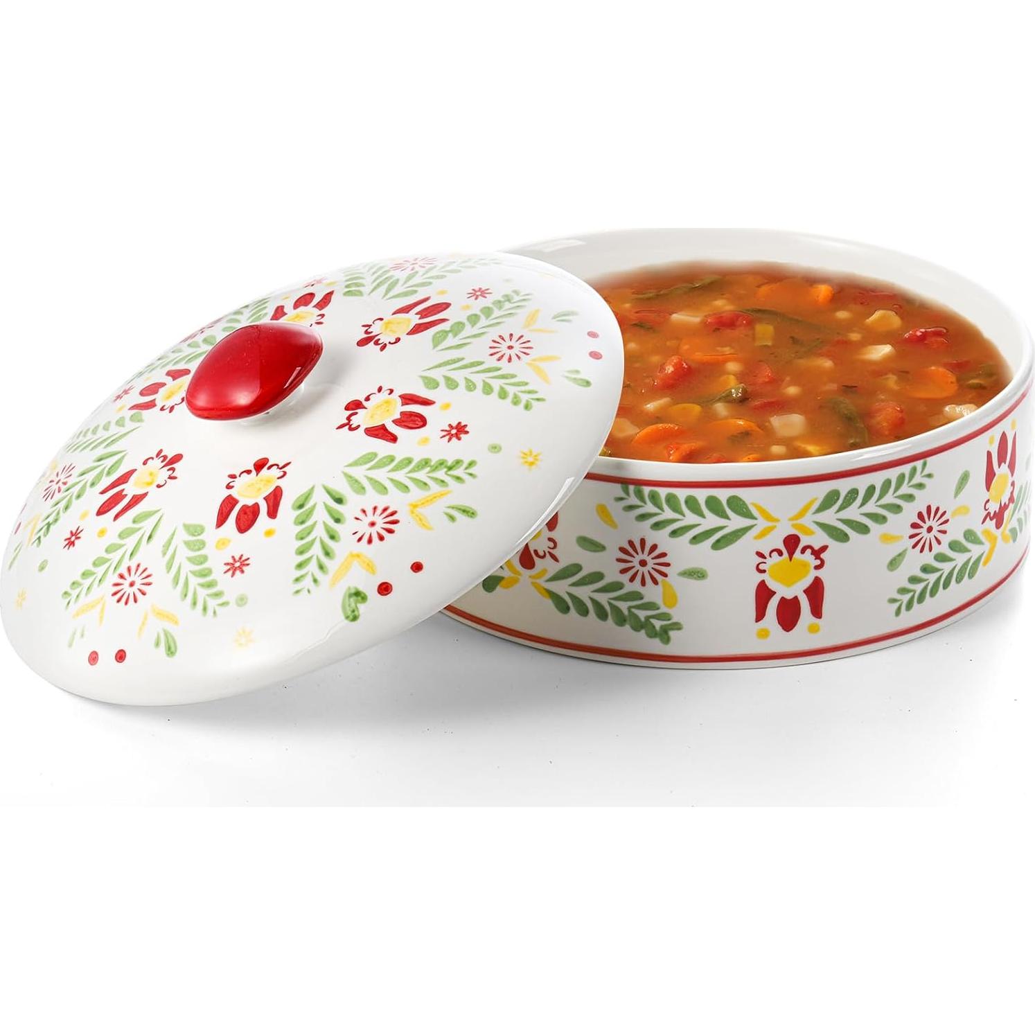Calentador de Tortillas Yopay Cerámica Floral 21.5 cm Apto Microondas