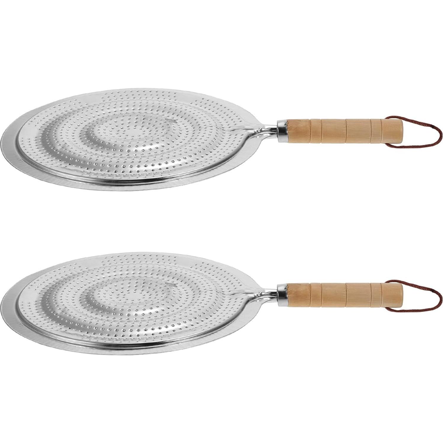 Calentador de Tortillas Luxshiny 2 Pcs con Mango de Madera
