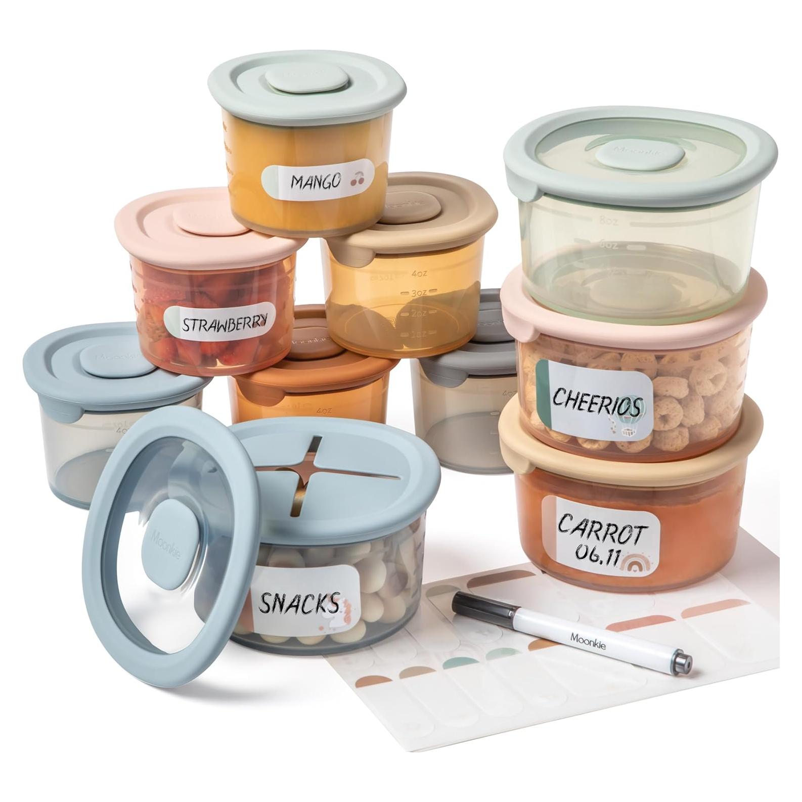 Contenedores de Comida para Bebés Moonkie 4oz/8oz Silicona