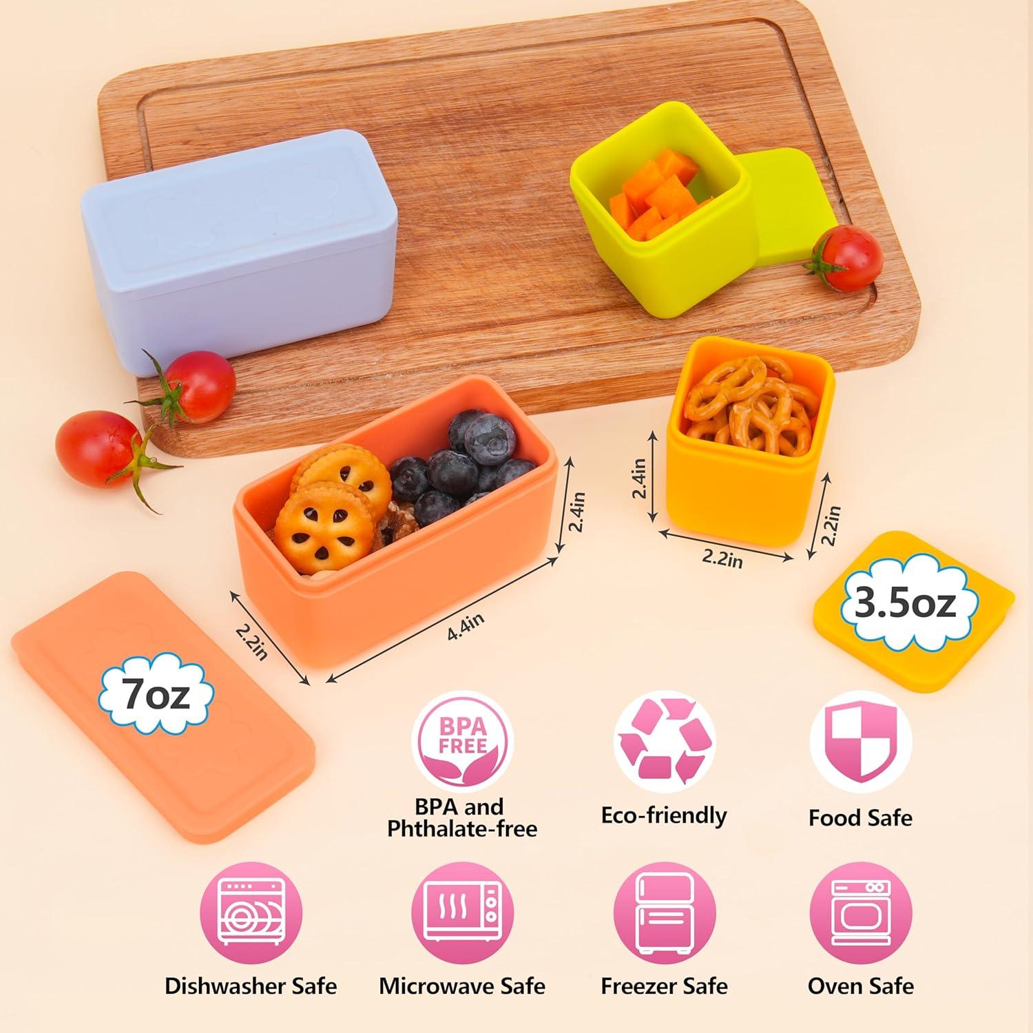 Contenedores de Dips VIOTIIN Silicona 4 Piezas A Prueba de Fugas