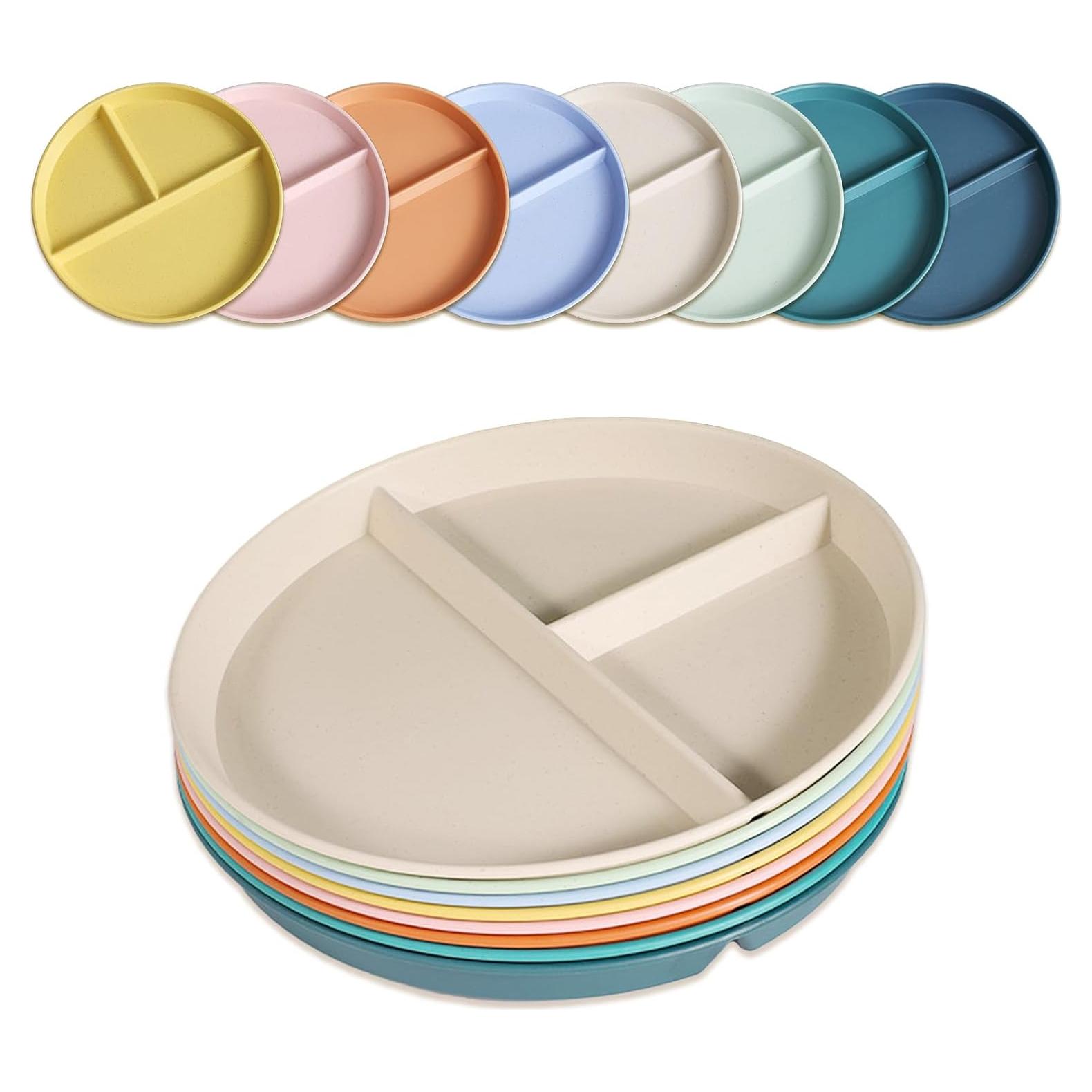 Platos Divididos CrazyTerra 9 Pulgadas BPA Libre - 8 Paquetes