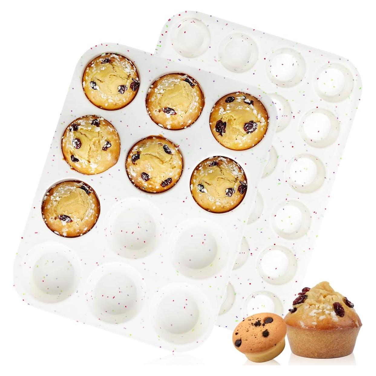 Set de Moldes de Silicona CAKETIME para Muffins 12+24 Tazas