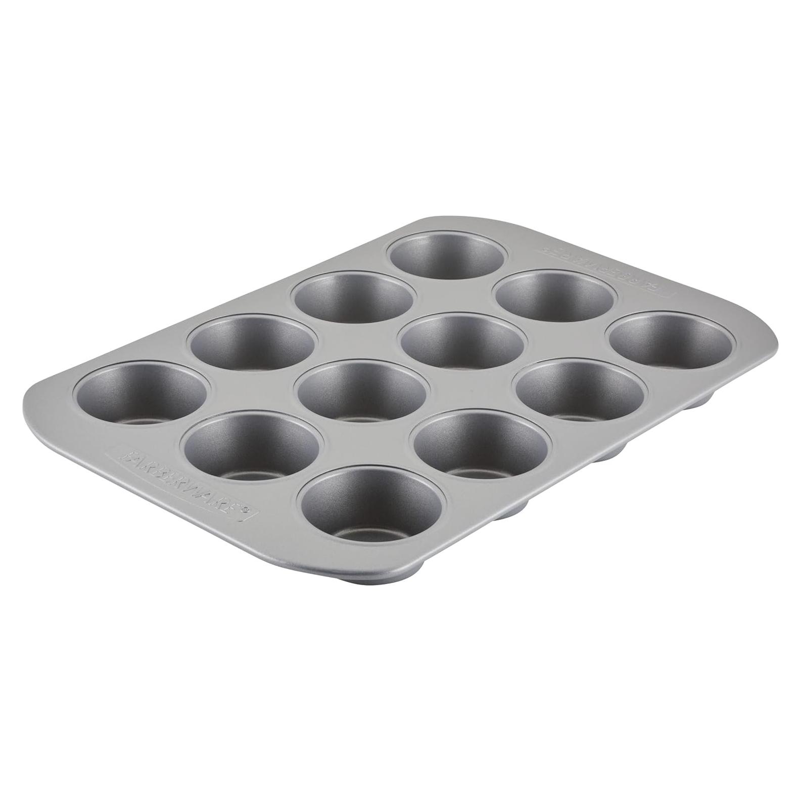 Molde para Muffins Antiadherente Farberware 12 Tazas Gris