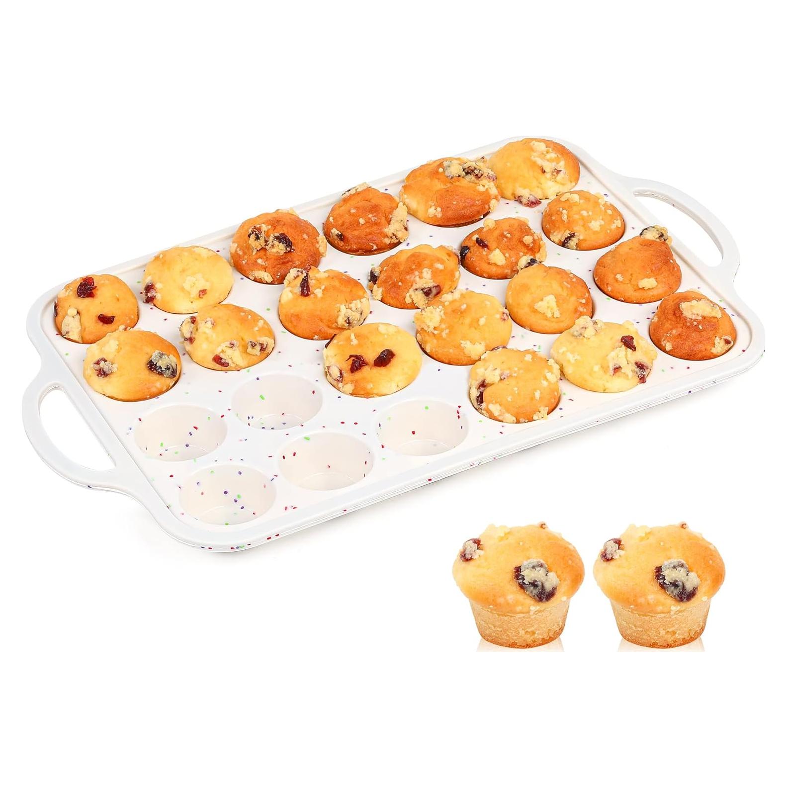 Molde Mini para Muffin AOTASO 24 Tazas Silicona Crema