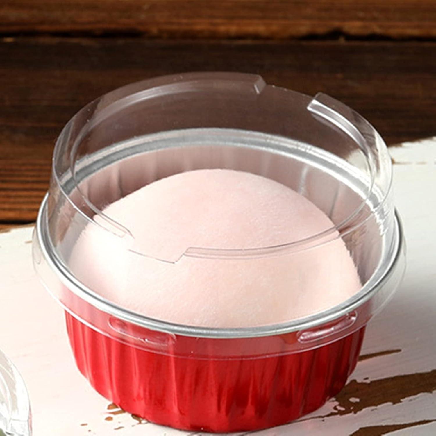 100 Ramequines Desechables DEAYOU 5oz Aluminio Rojo