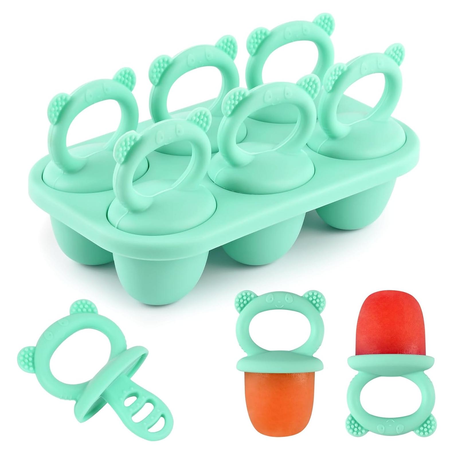 Moldes de Paletas de Silicona HUAKENER 6 Cavidades Verde