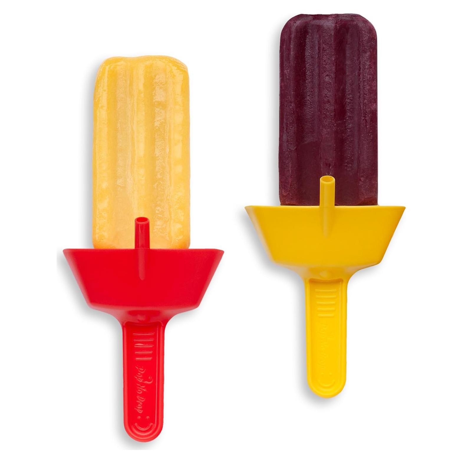 Soporte para Paletas Sin Goteo POP NO DROP - 2 Piezas Rojo y Amarillo