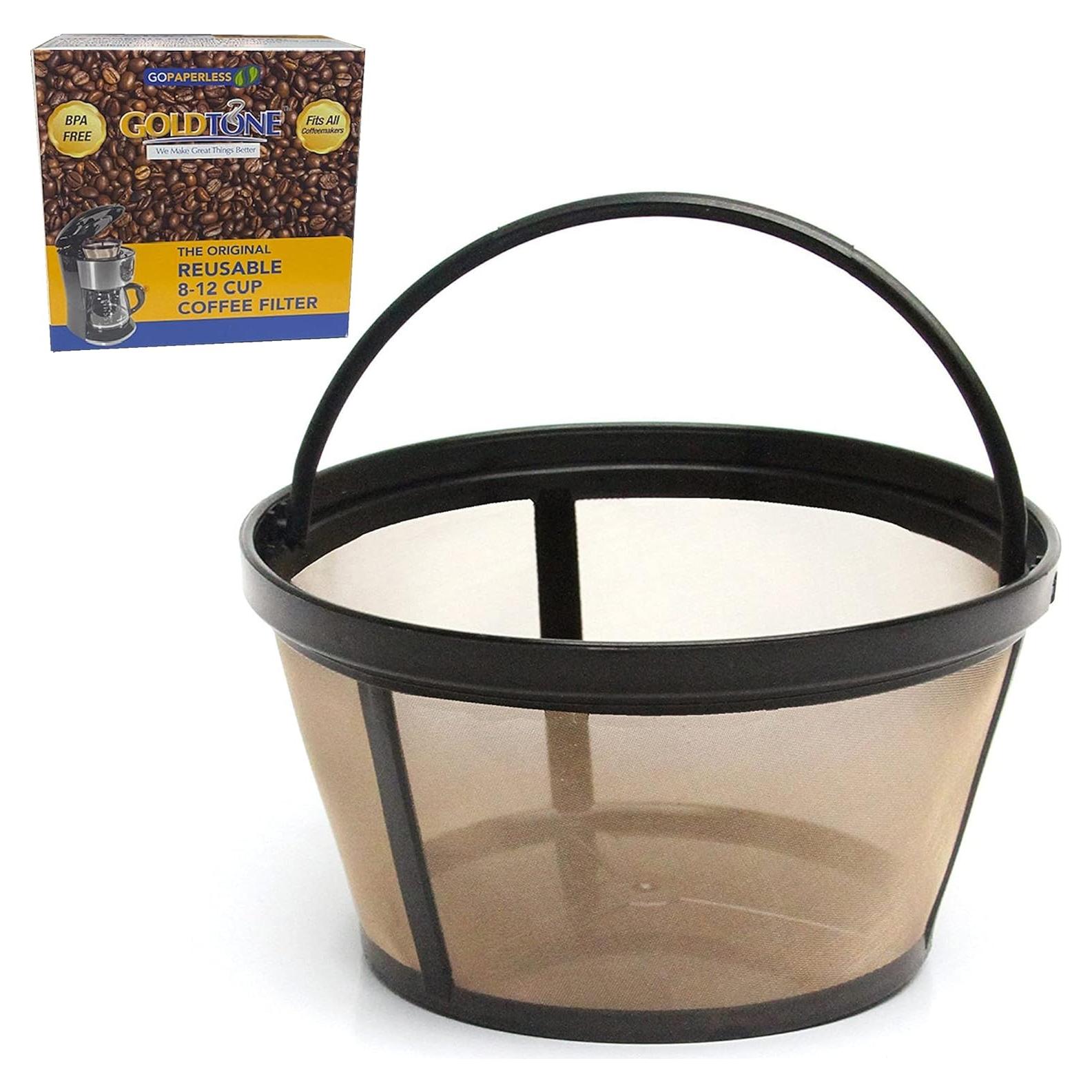 Filtro de Café Reutilizable GoldTone 8-12 Tazas Acero Inoxidable