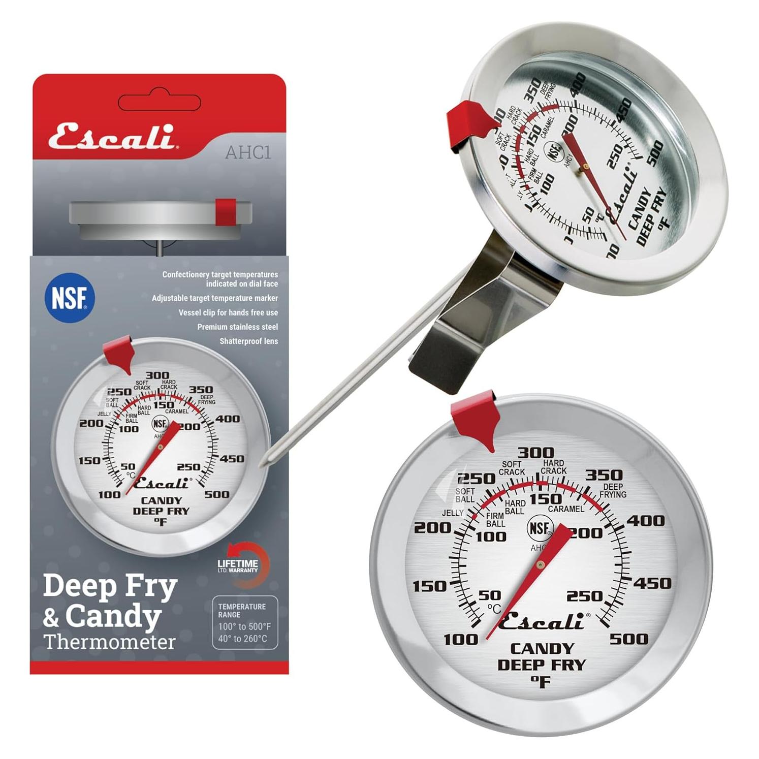 Termómetro de Acero Inoxidable Escali AHC1 para Dulces y Freír