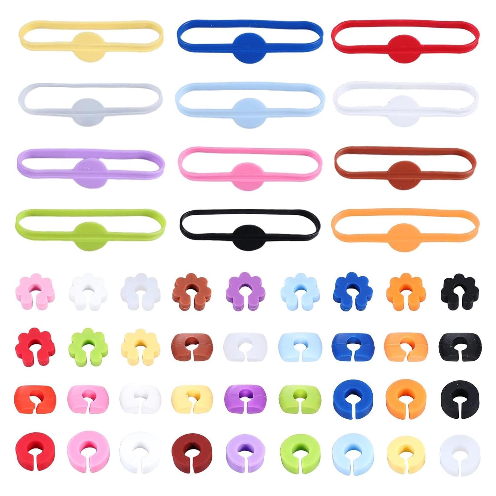 48 Marcadores de Bebidas de Silicona Multicolor QWLWBU