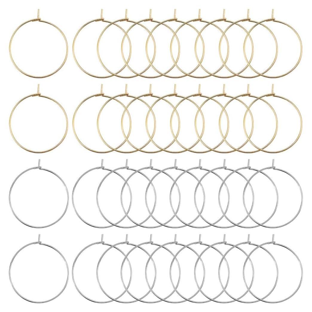 Aros de Pendientes Abiertos SUNNYCLUE 160Pcs 18K Oro 25mm