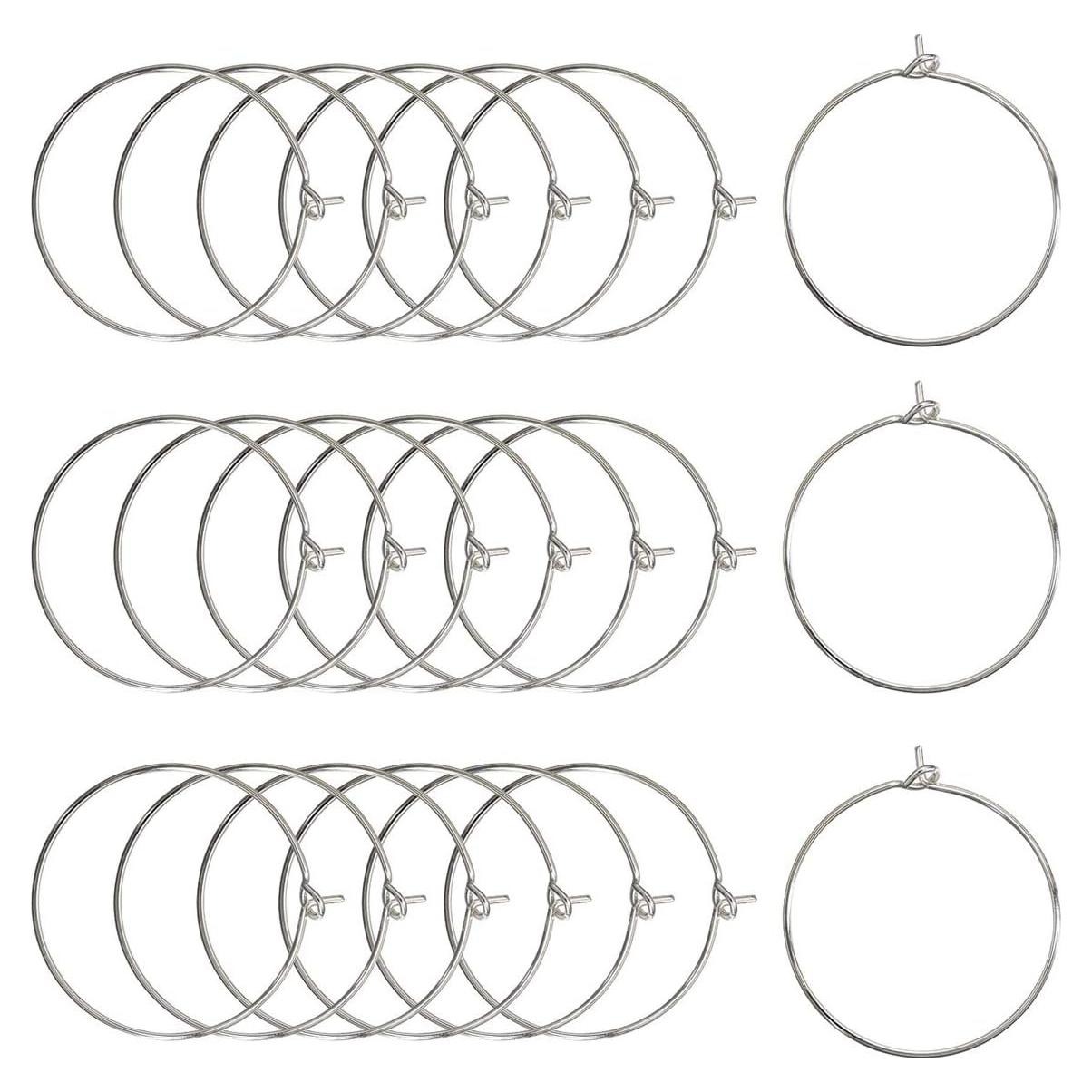 JIALEEY 100 Anillos de Encanto Plateados 25mm para Joyería