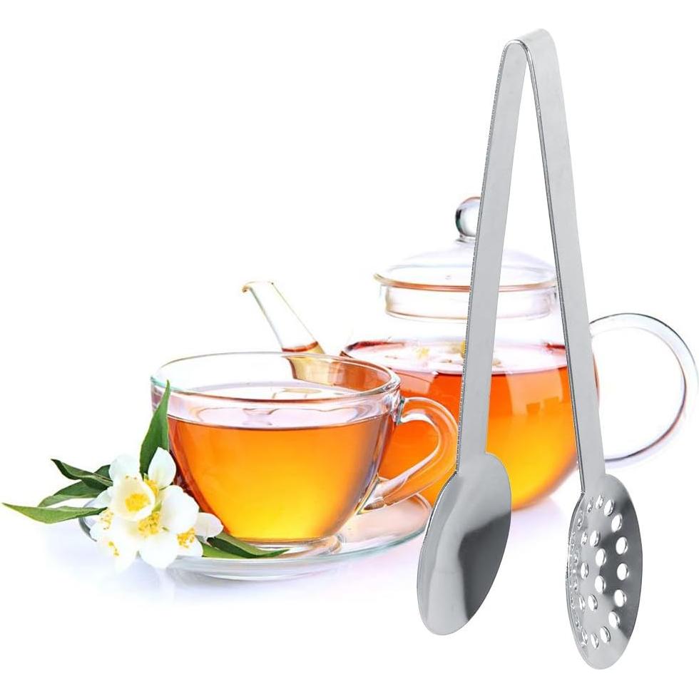 Pinzas Exprimidor de Bolsas de Té Acero Inoxidable 2 Piezas