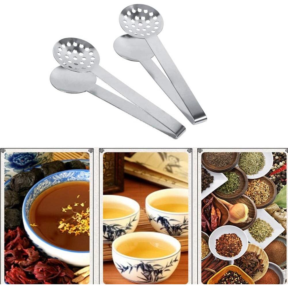 Pinzas Exprimidor de Bolsas de Té Acero Inoxidable 2 Piezas