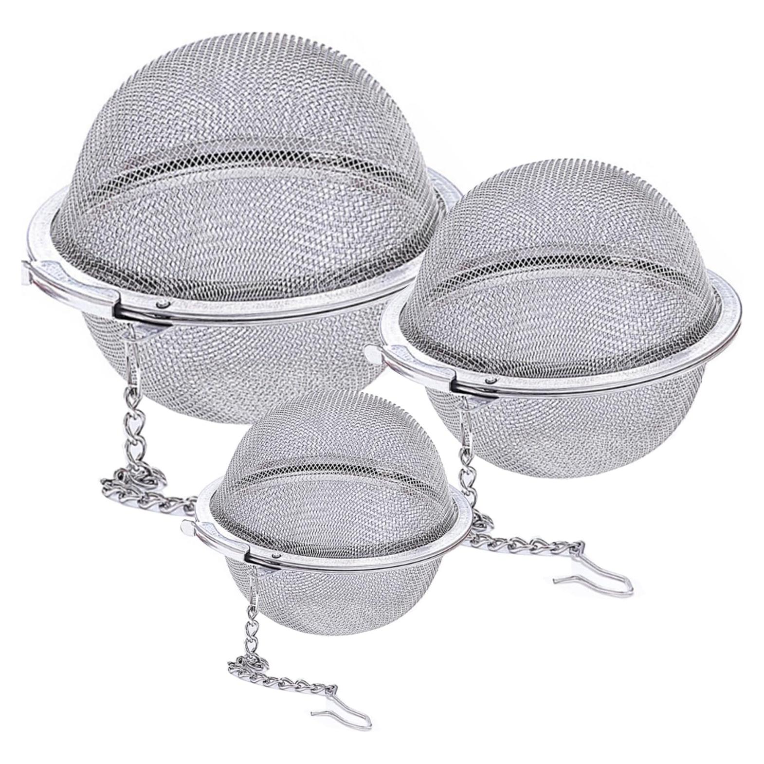 Infusor de Té de Malla Acero Inoxidable Jedrey Set 3 Piezas