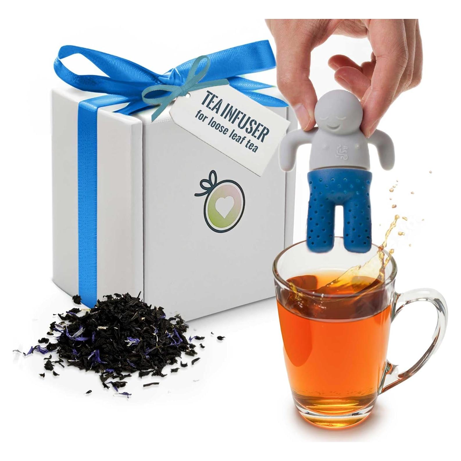 Infusor de Té de Silicona DecorChiq en Forma de Hombre Azul