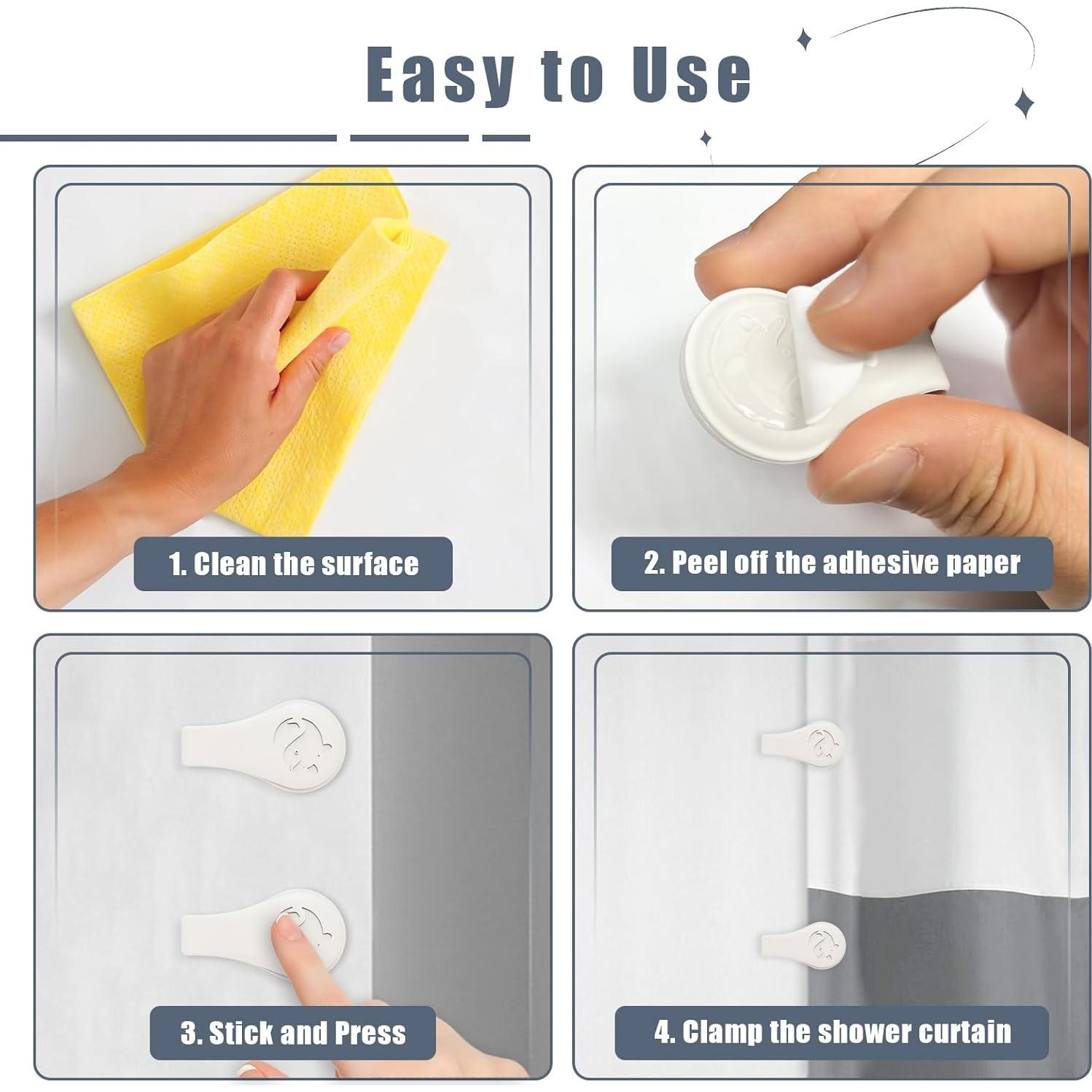 Clips Magnéticos de Silicona Vaszu para Cortinas de Ducha - 3 Paquetes