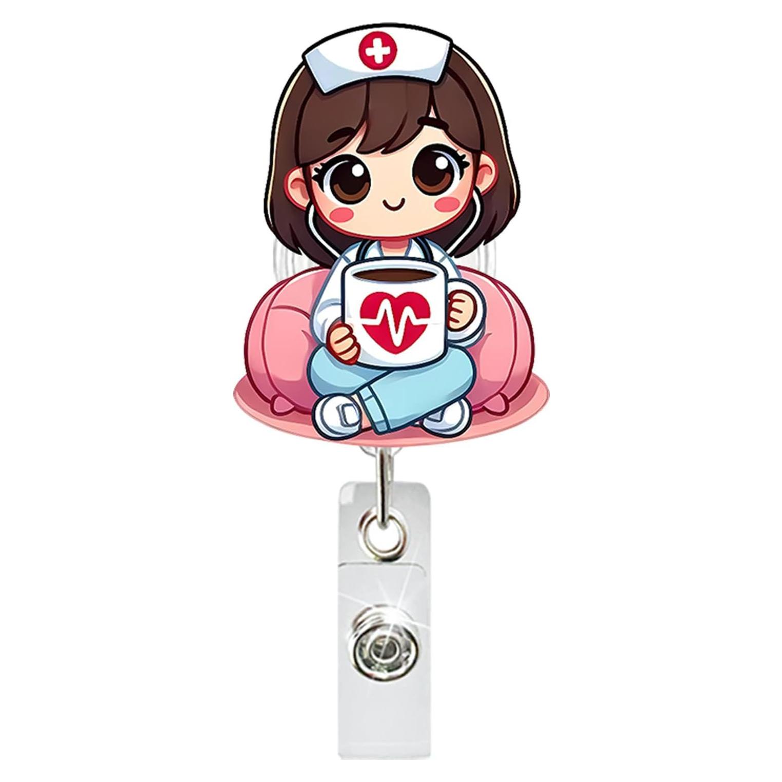 Carrete de Insignia de Enfermera Corazón Genérico 4.5 cm