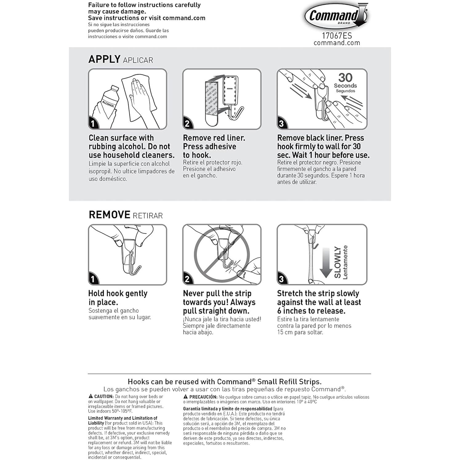Ganchos de Pared Adhesivos Command 16 Unidades 0.23 kg