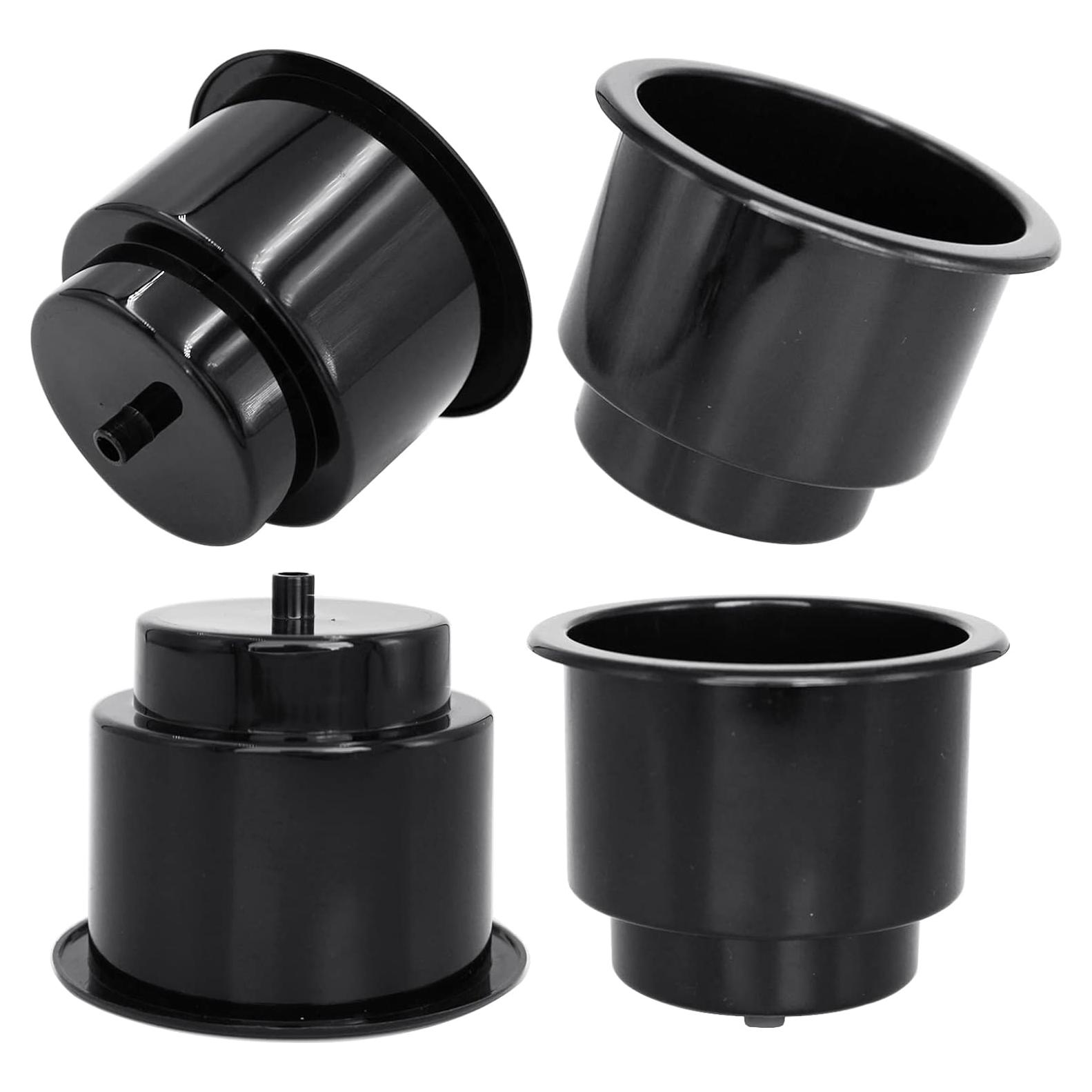 Soporte de Bebida de Plástico Negro Yuanhe con Drenaje 4PCS