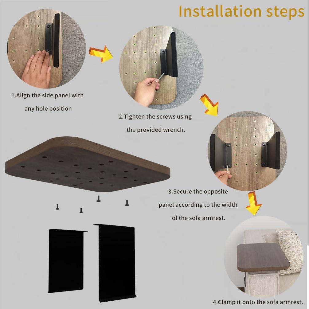 Bandeja para brazo de sofá ajustable JANHOLOHANG 38x27 cm