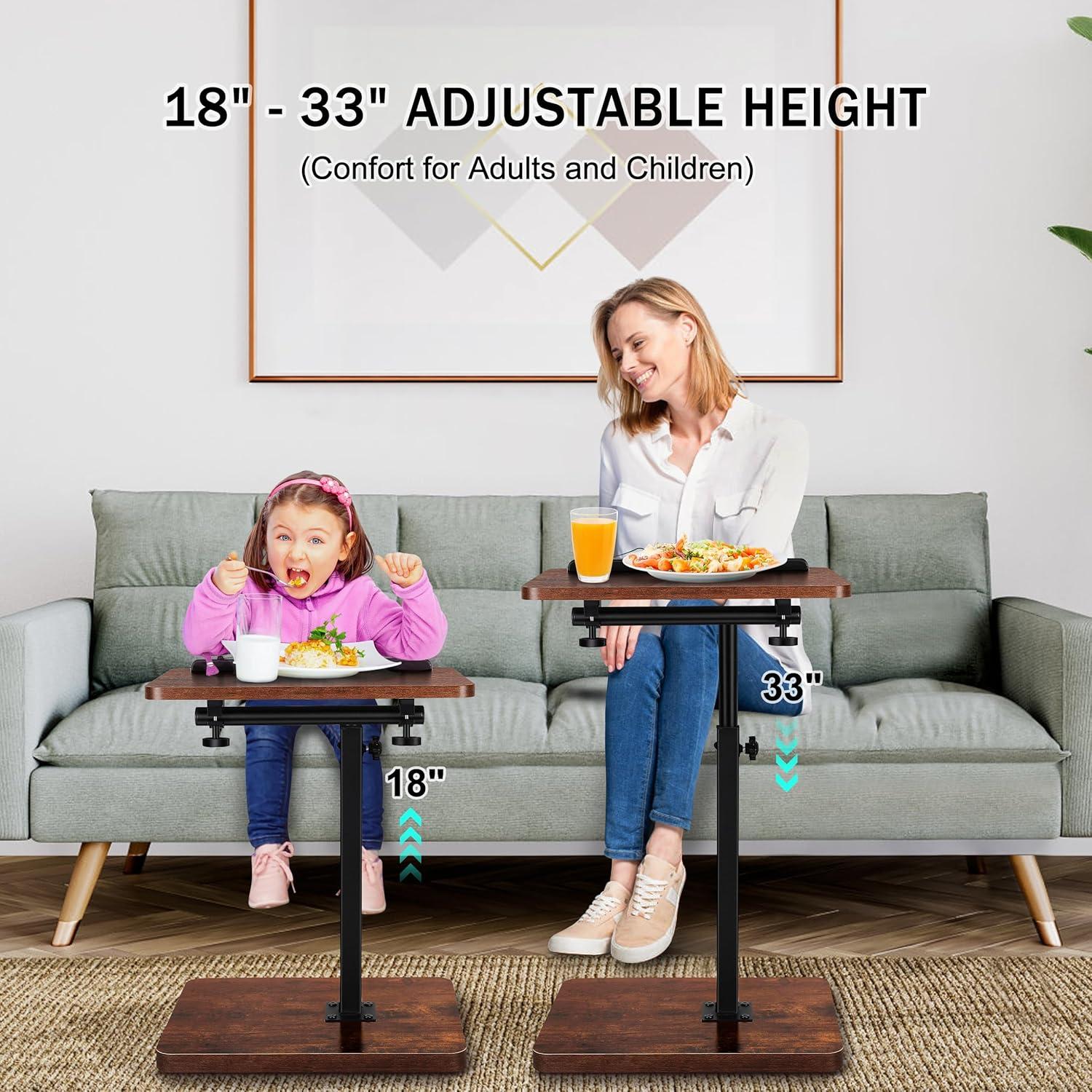 Mesa Lateral Ajustable MuiiuM - Bandeja Sofá Rústica 83.82 cm