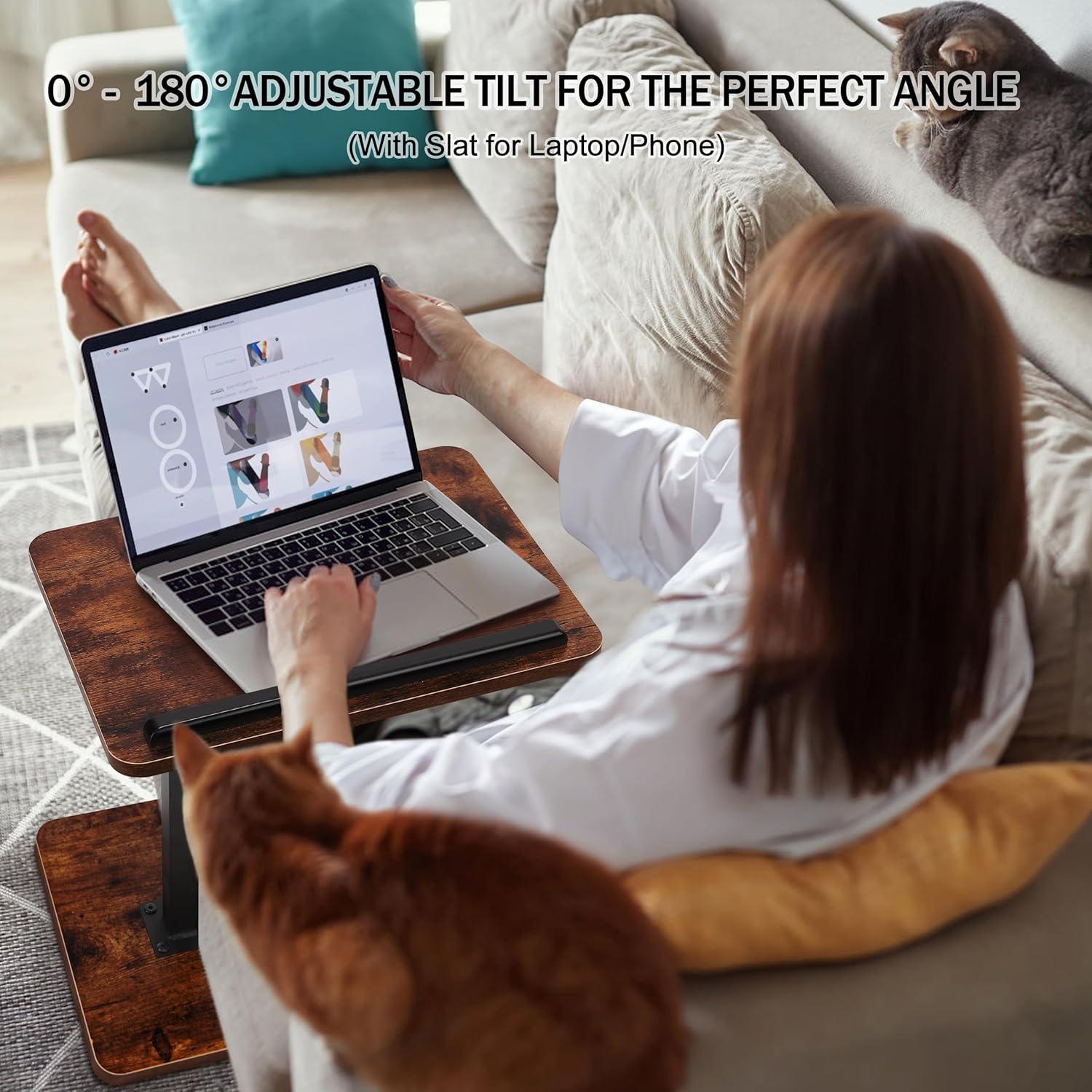 Mesa Lateral Ajustable MuiiuM - Bandeja Sofá Rústica 83.82 cm