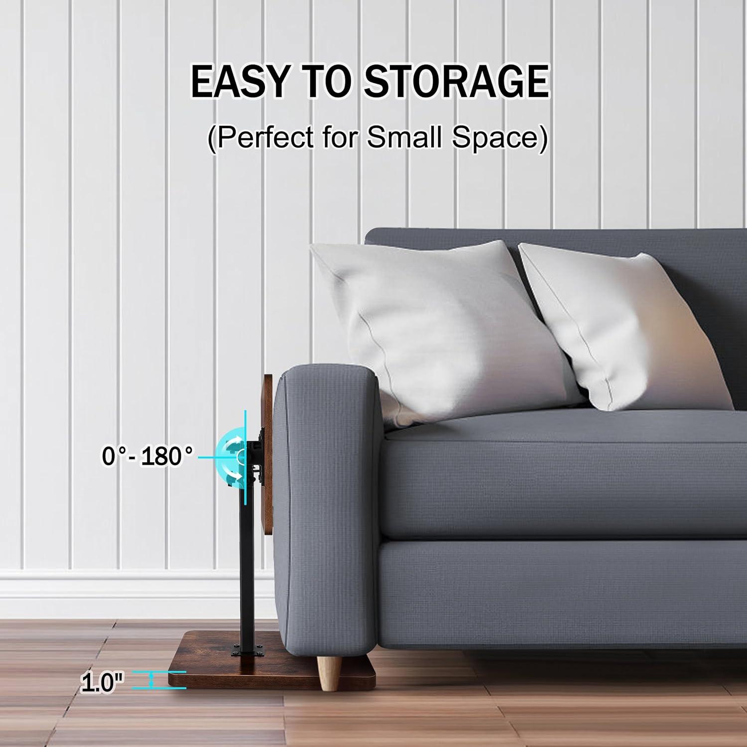 Mesa Lateral Ajustable MuiiuM - Bandeja Sofá Rústica 83.82 cm