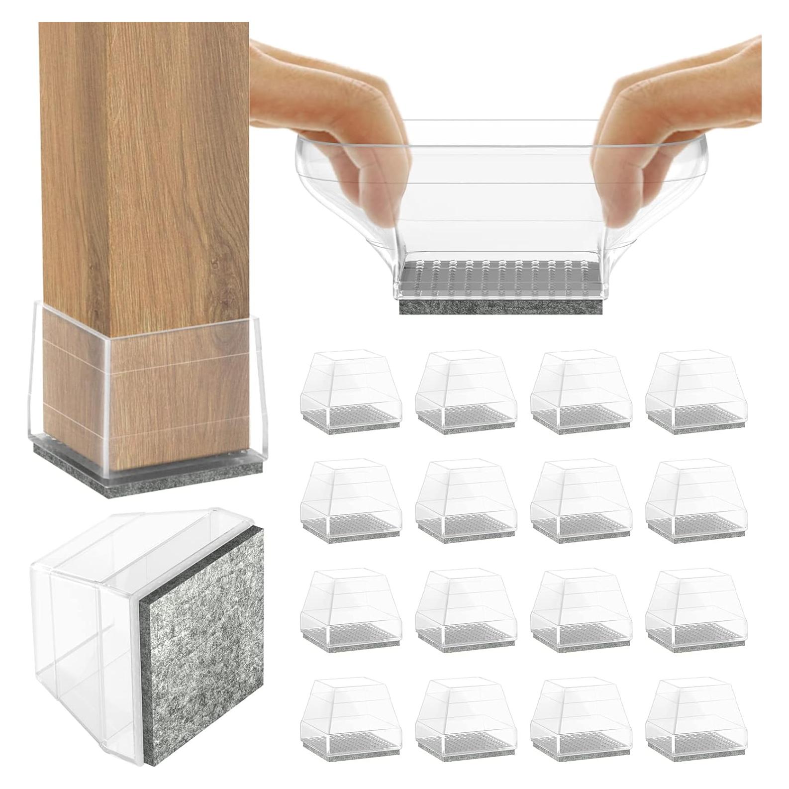 Protectores de patas de silla CHWM 24 piezas silicona transparente