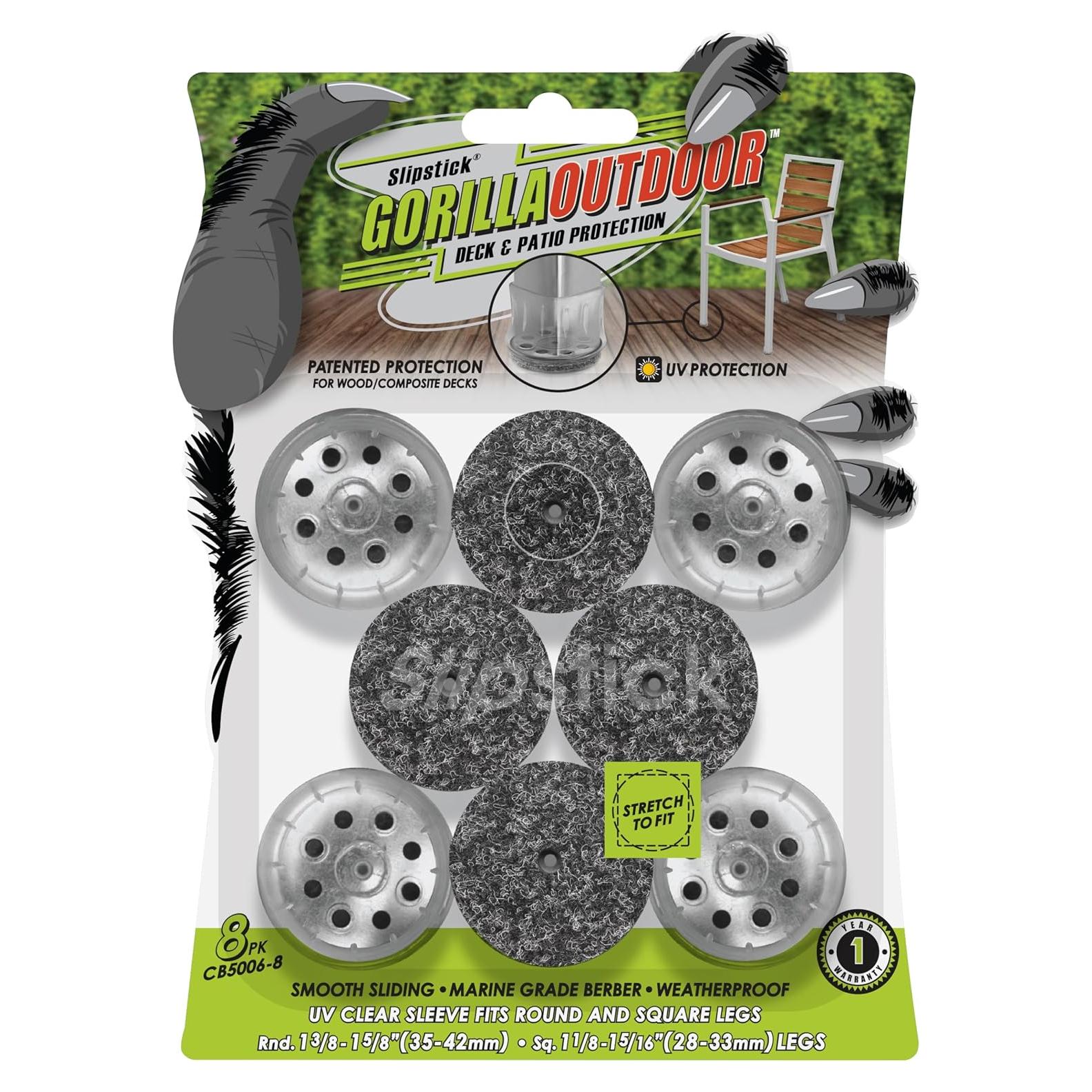Deslizadores de Muebles Slipstick Gorilla para Exteriores - 8 Unidades
