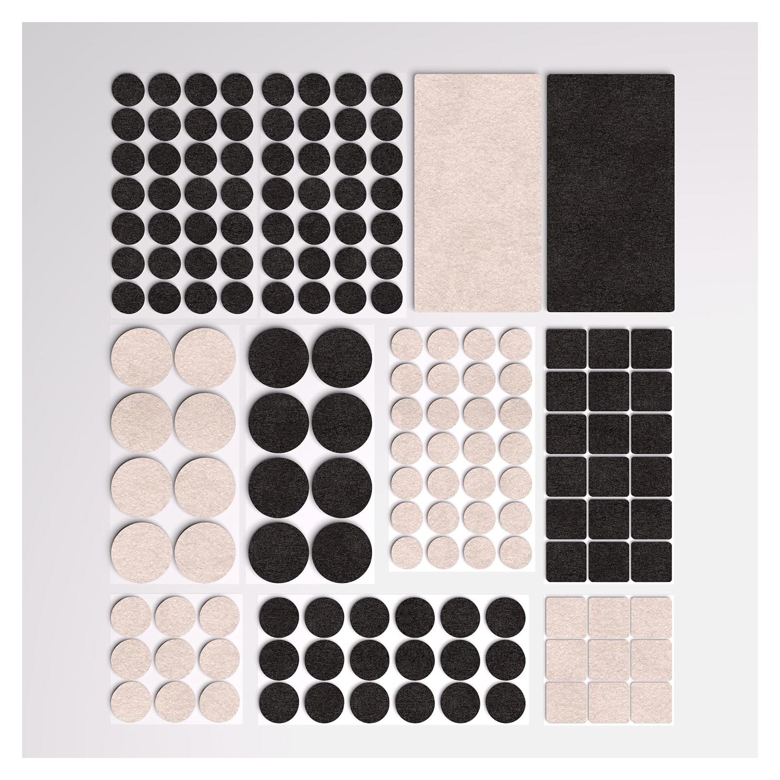 Almohadillas de Fieltro 156pcs Marrón y Beige - Protección Muebles