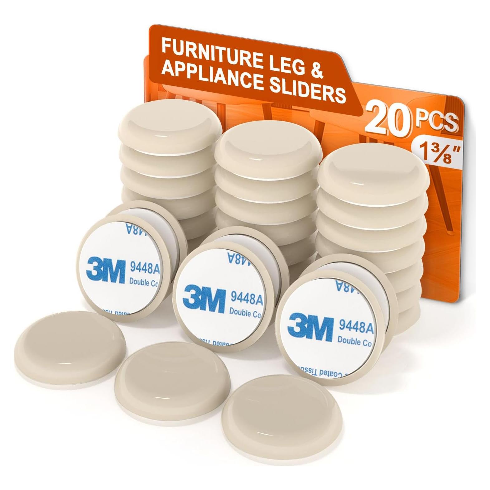 Deslizadores de Muebles RUSIDO 20pcs Autoadhesivos Beige 3.5cm