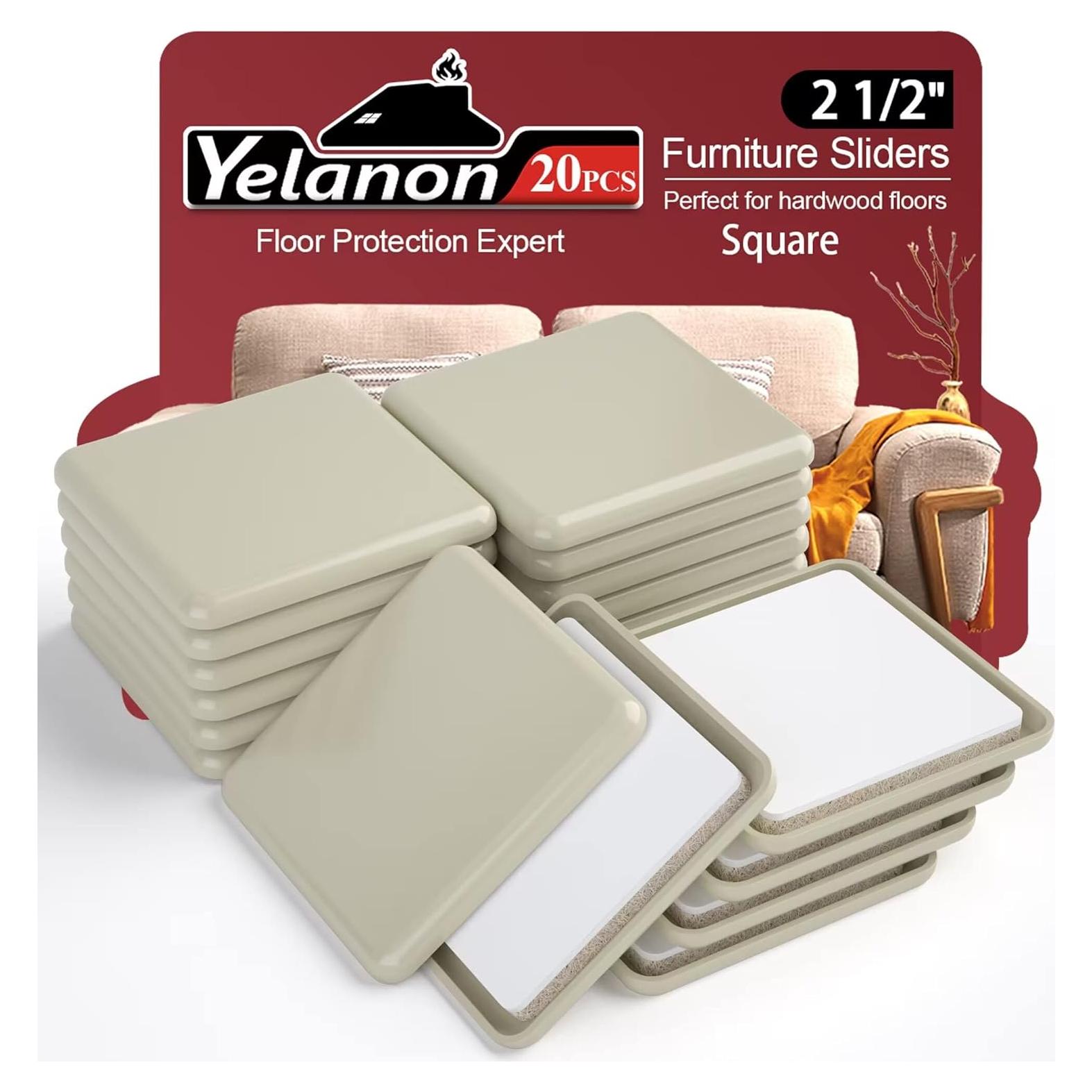 Deslizadores de Muebles Yelanon 20 Pcs 6.35 cm Beige Autoadhesivos