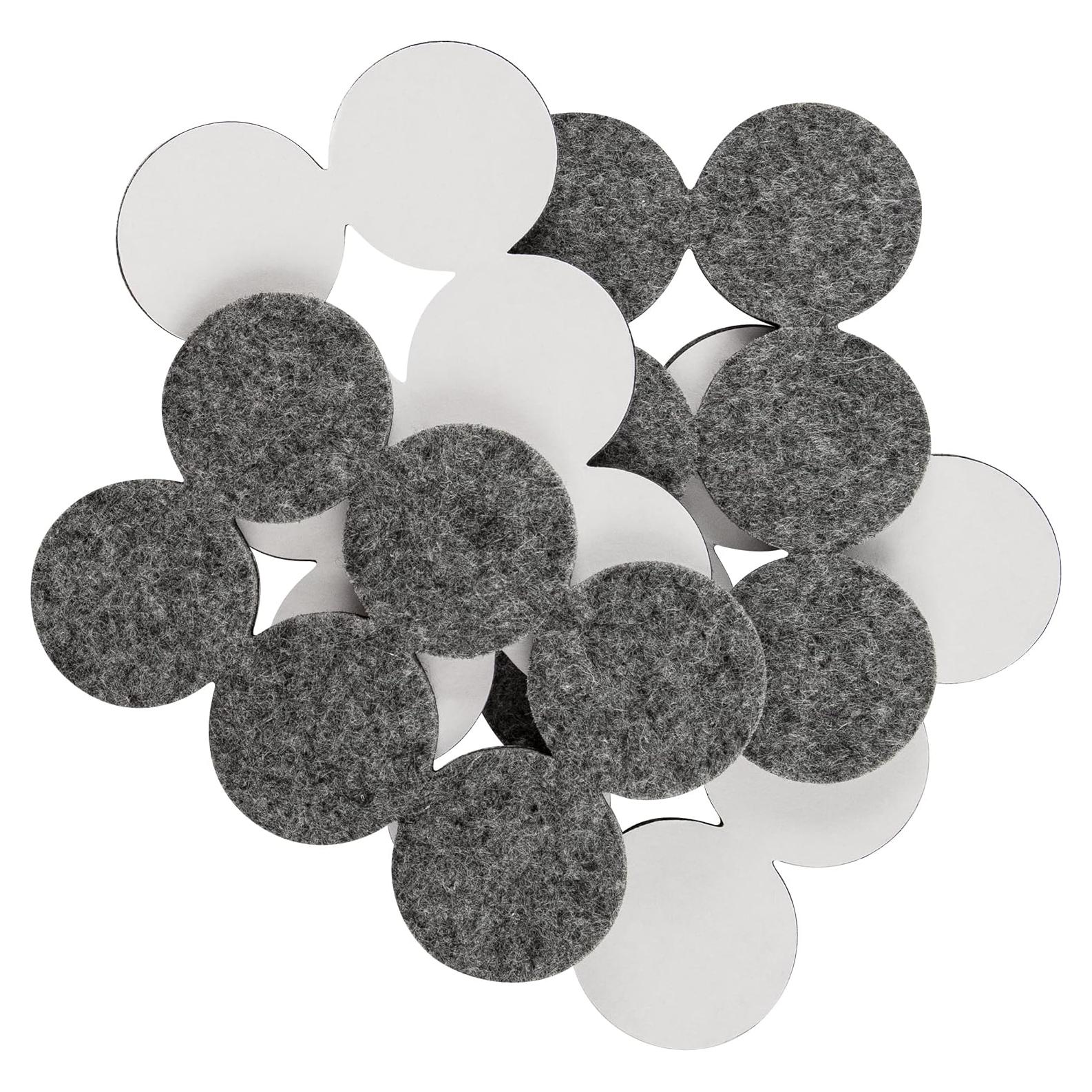 Almohadillas de Fieltro Autoadhesivas Waxman 3.81 cm Gris - 24 Piezas