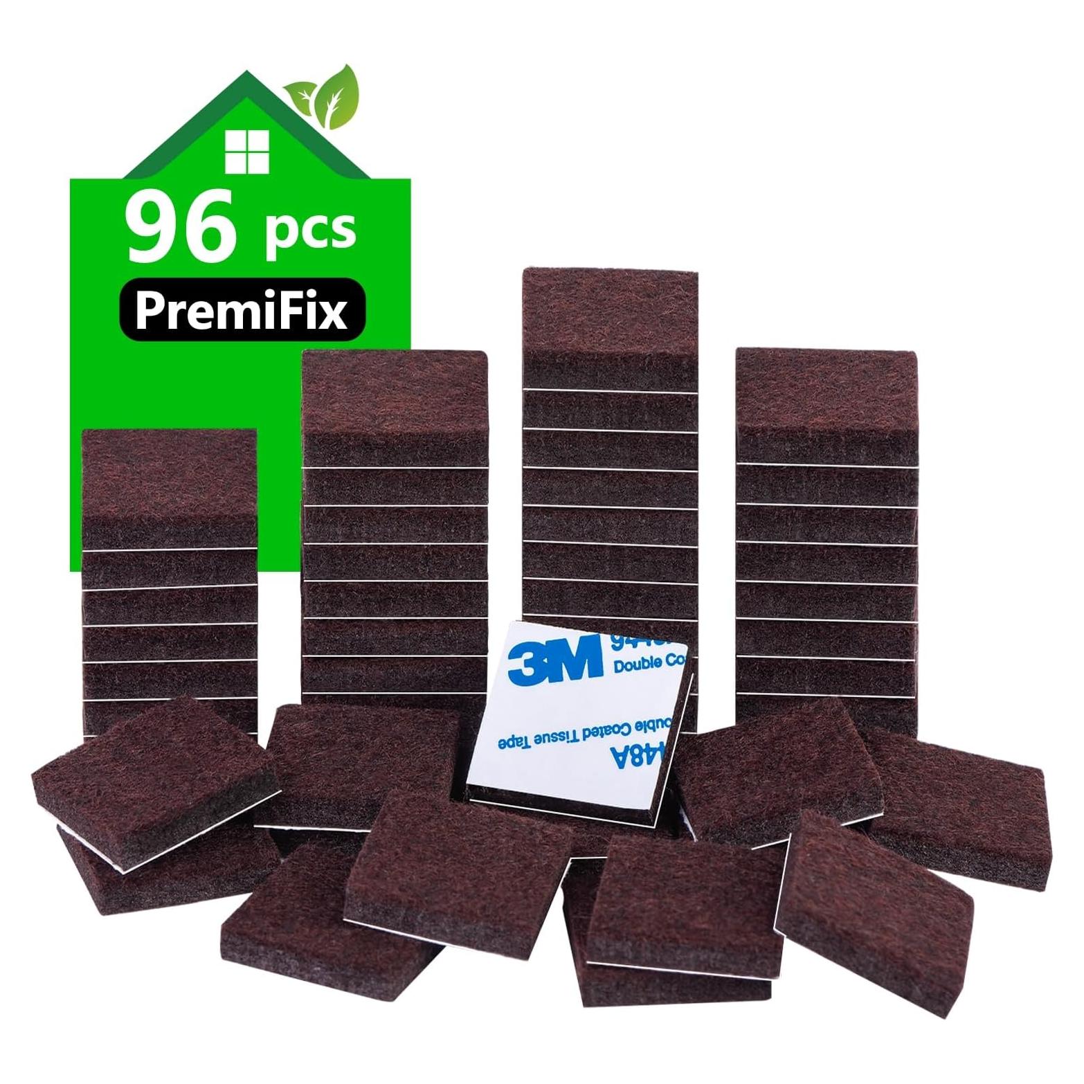 Almohadillas de Fieltro Cuadradas 96pcs Marrón 5mm - PremiFix