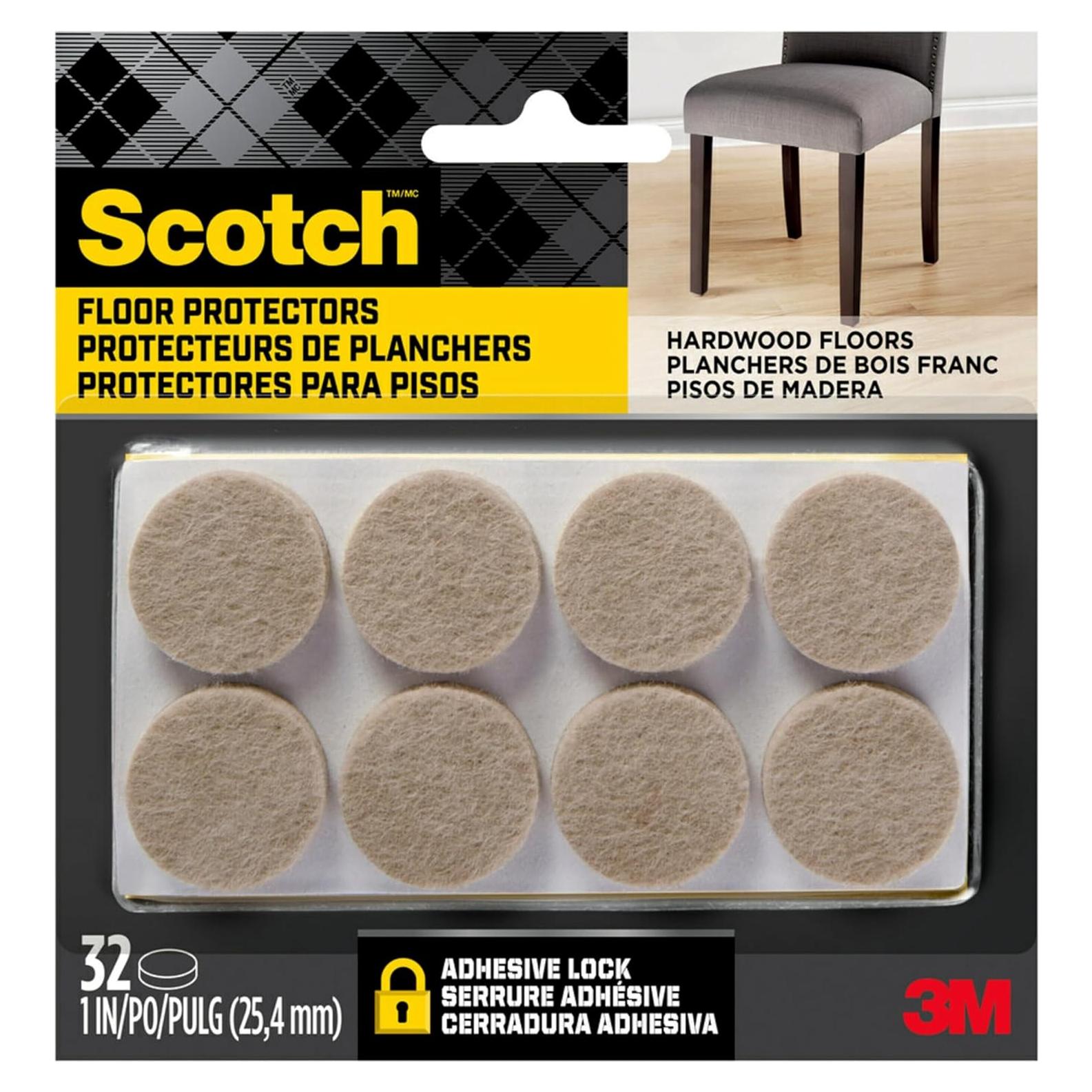 Almohadillas de Fieltro Scotch 32 PCS Beige 2.54 cm Redondas