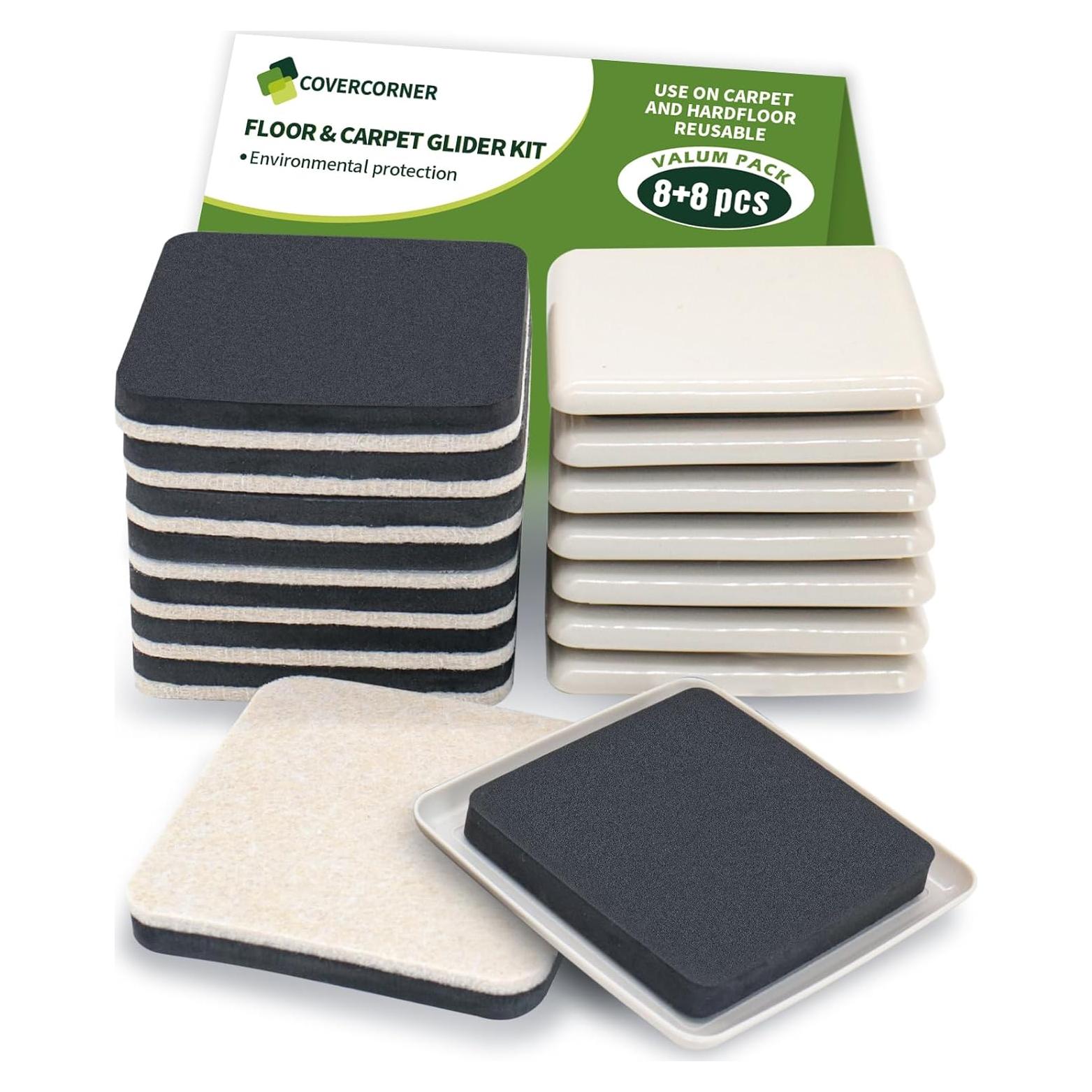 Deslizadores de Muebles 16 PCS 8.89 cm Covercorner Beige